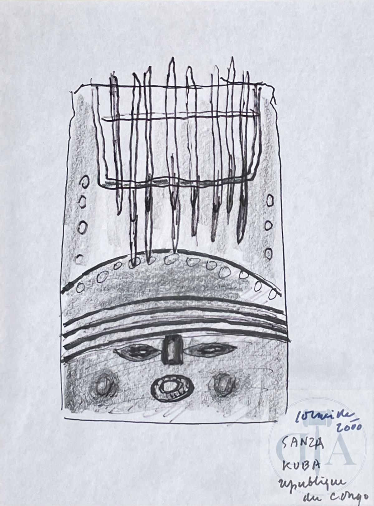 Null Corneille/Œuvre originale "Sanza Kuba". Feutre et crayon sur papier. Signé &hellip;