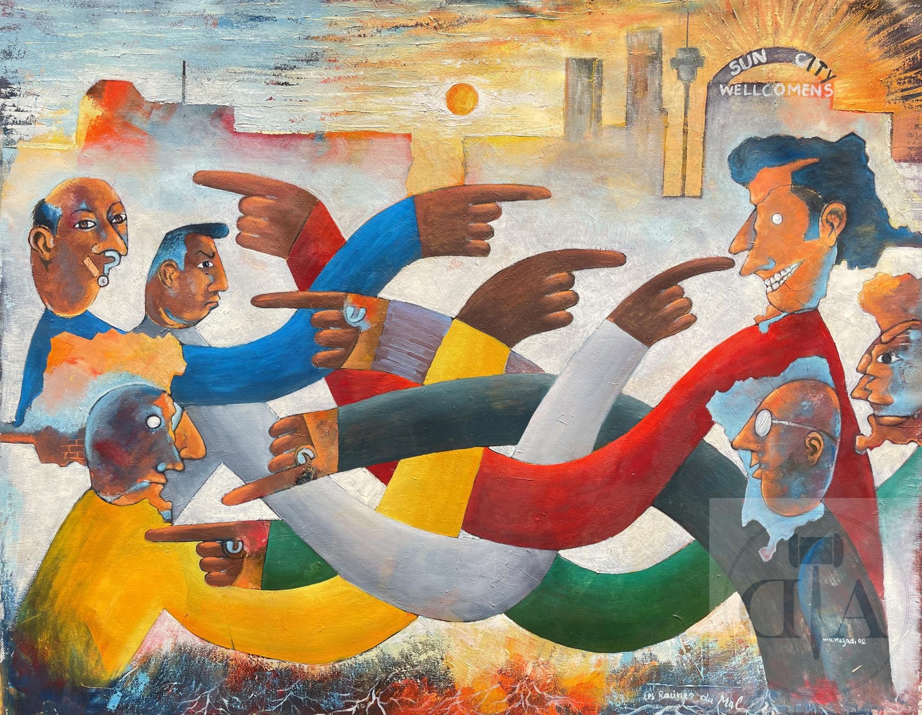 Null 原创作品/Sikasso Wa Kazadi . 油画 "Les racines du mal "有趣地说明了不同国家在刚果问题上相互指责。 一部充满&hellip;