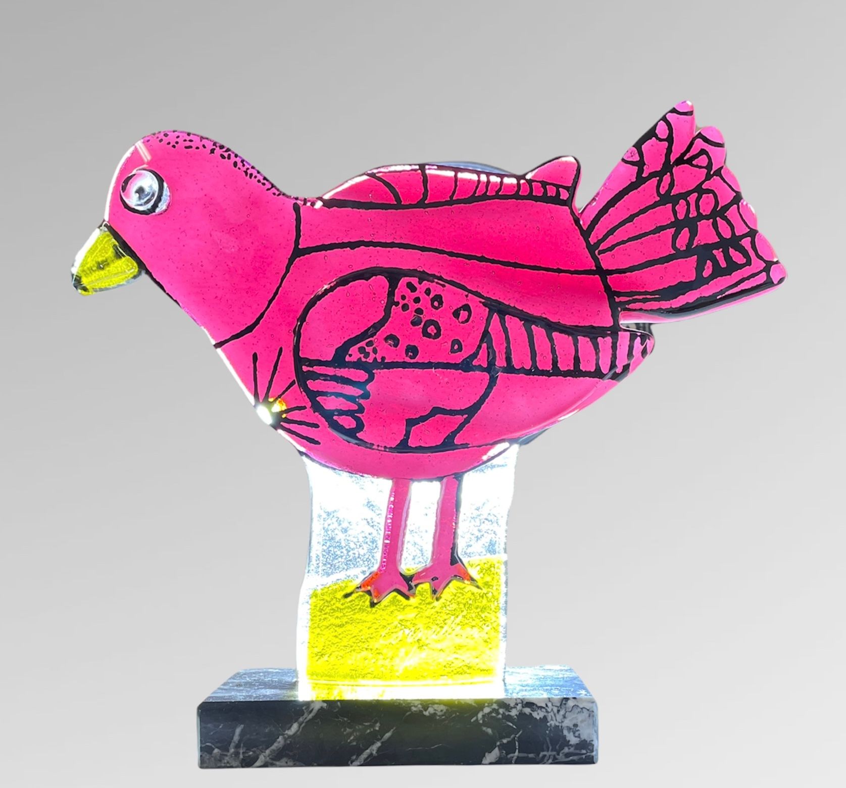 Corneille Van Beverloo Cornelius/Escultura en pasta de vidrio "Love Bird" sobre &hellip;