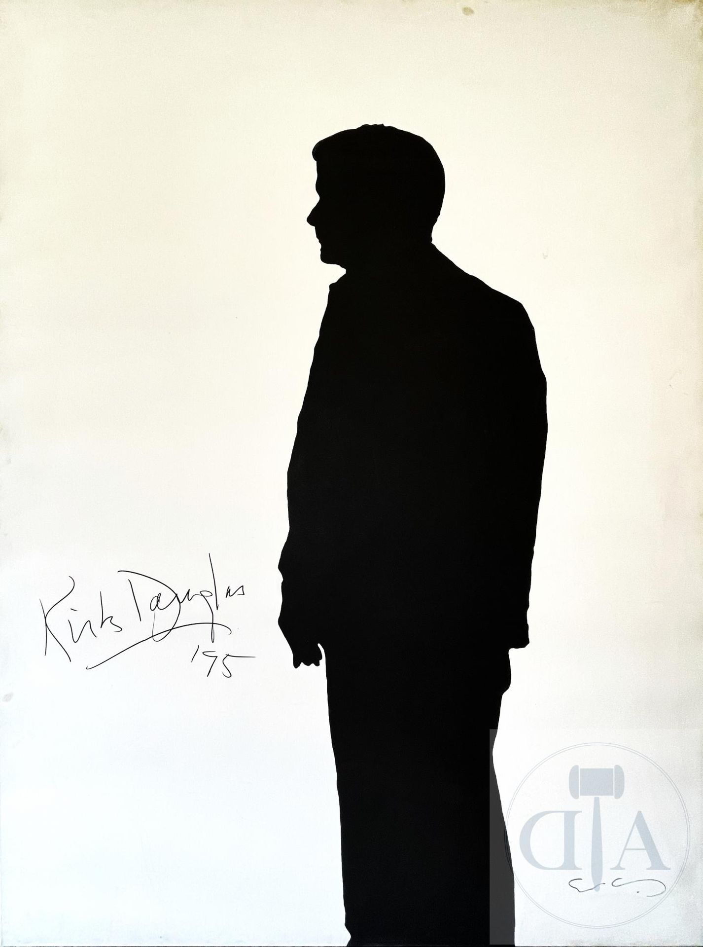 Klaus Guingand/原创作品。 画布上的丙烯，说明演员 "柯克-道格拉斯 "的影子。 1995年有艺术家和模特的签名。 TBE. 200 X 150 &hellip;