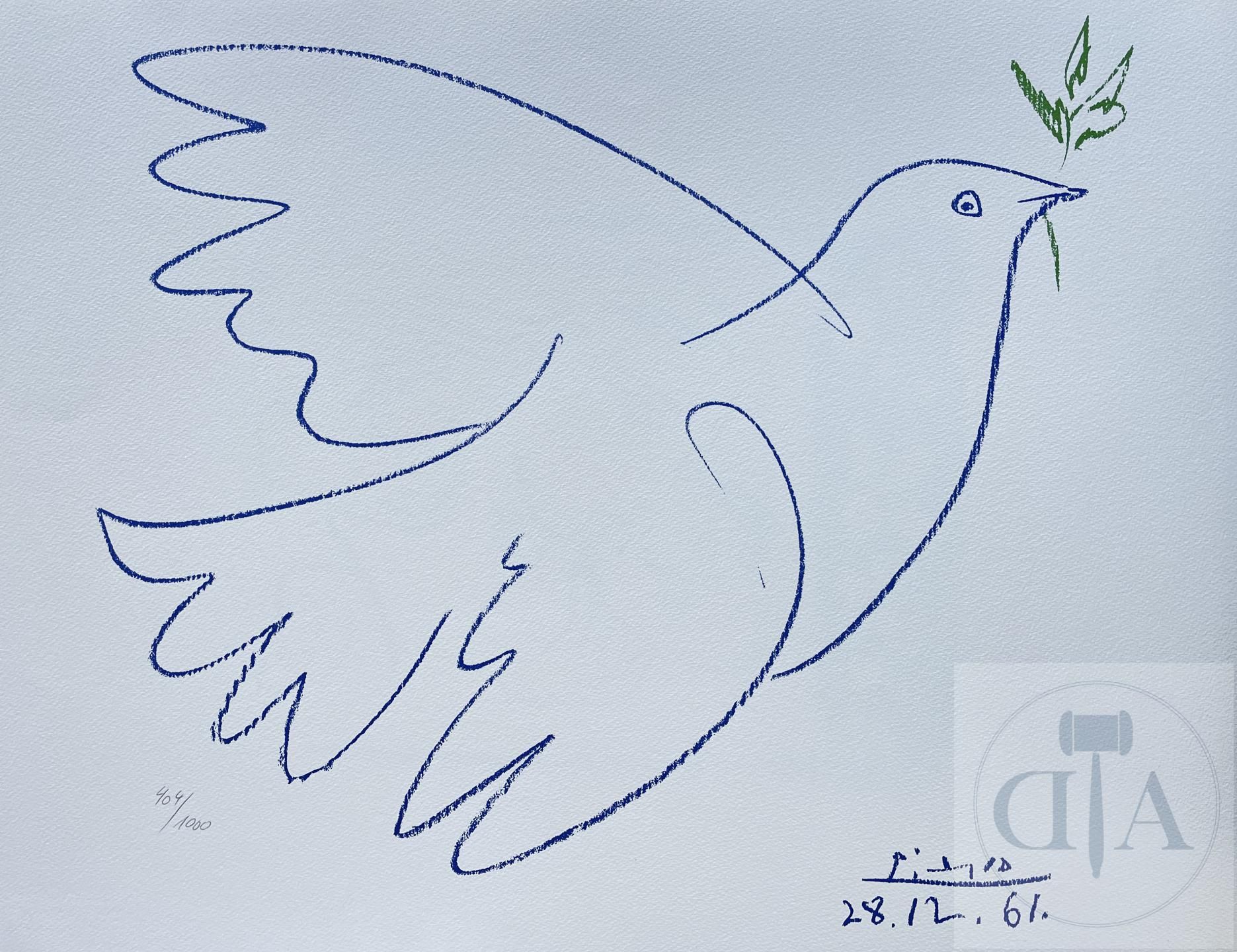 Null Picasso/Lithograph "Dove of peace" edited in 1983 and n°/1000 ex. Printed s&hellip;