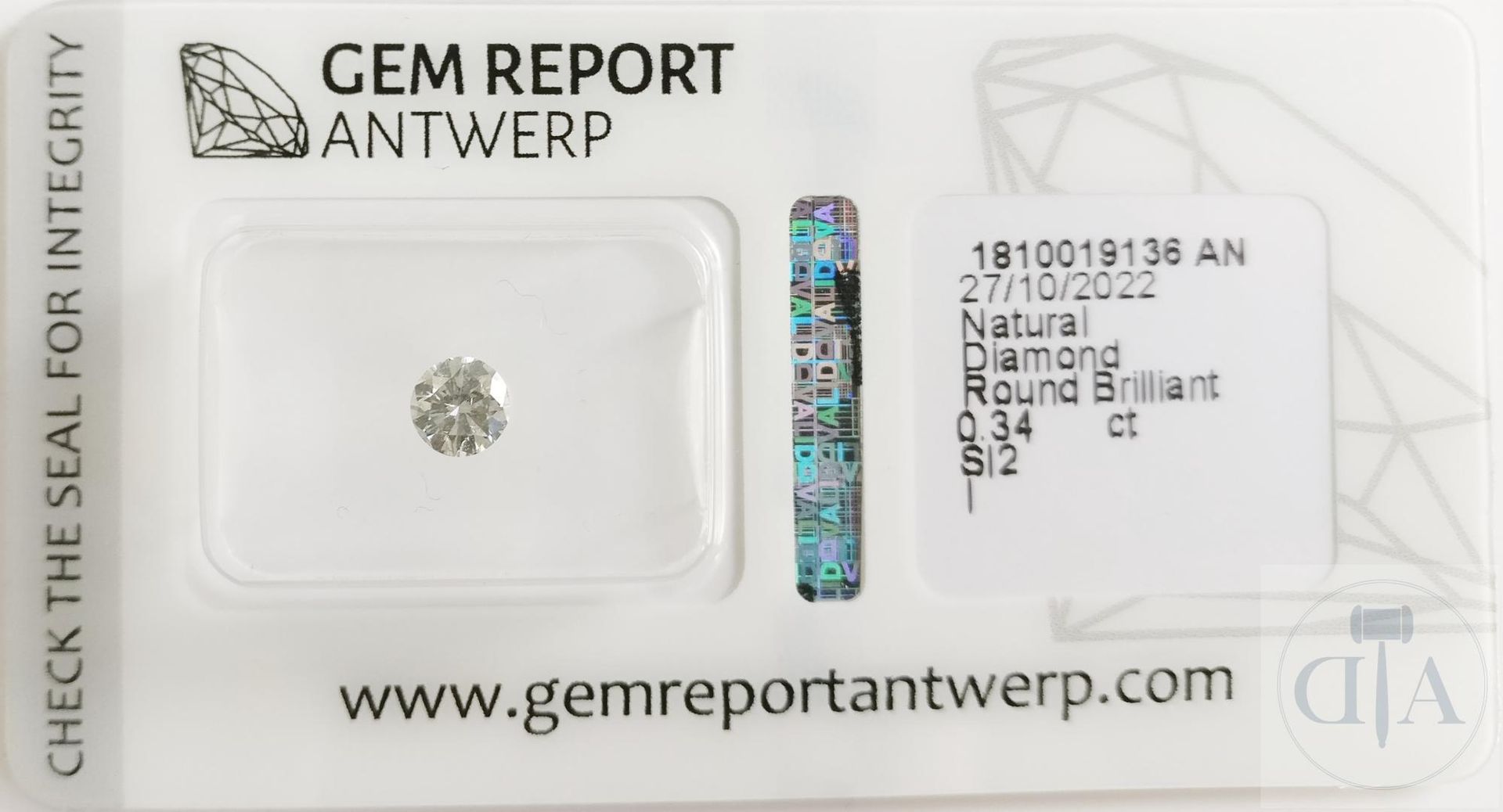 Null "Diamant 0,34ct certifié GRA - Certificat GRA n° 1810019136AN 
- Forme : Br&hellip;