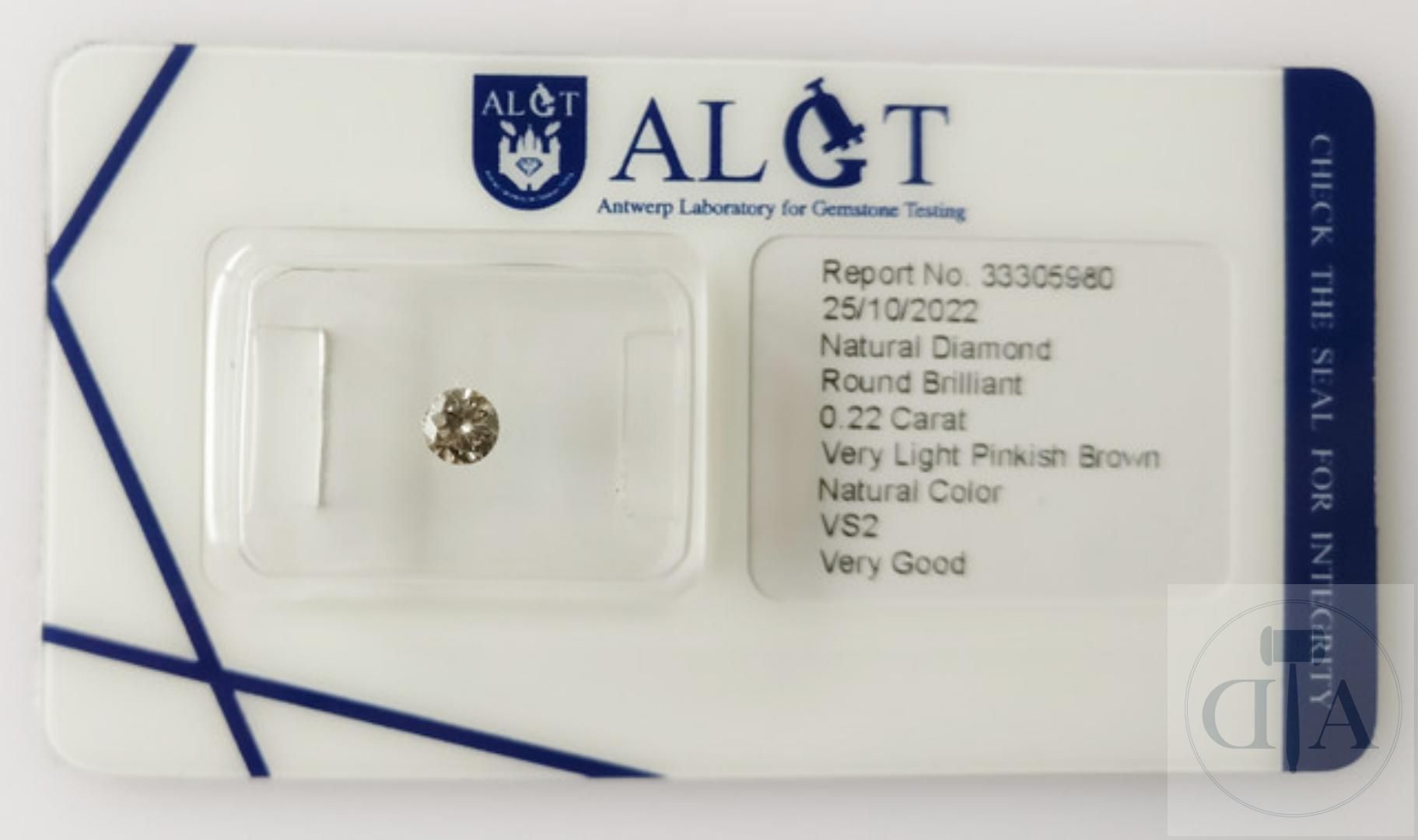 Null "Diamant 0,22ct certifié ALGT - Certificat ALGT n° 33305980 
- Forme : Bril&hellip;