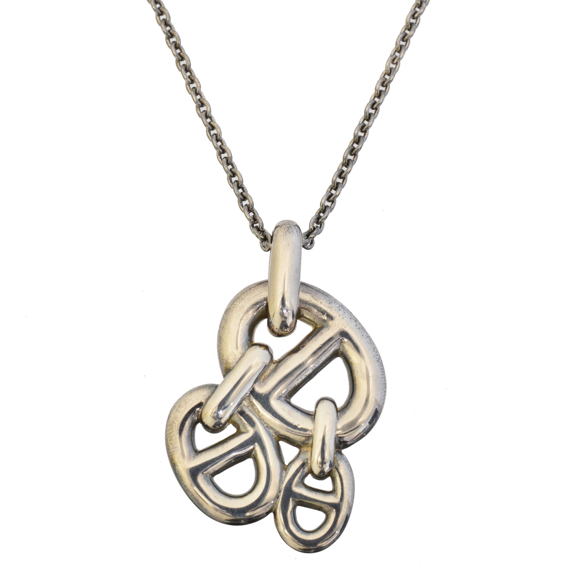 A silver Hermès 'Links' necklace, 
Un collier en argent Hermès 'Links', la grapp&hellip;