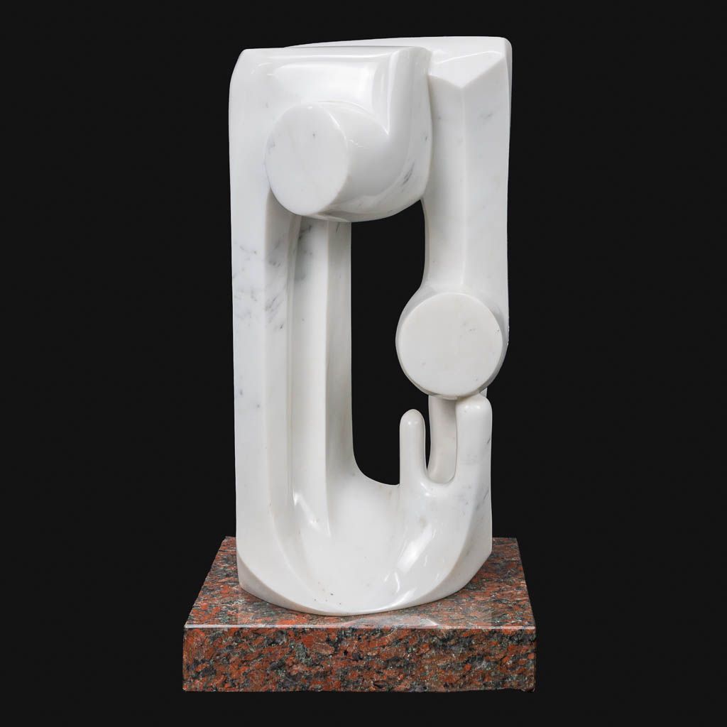 Null Gérard HOLMENS (1934-1995) an abstract sculpture made of polished white Car&hellip;