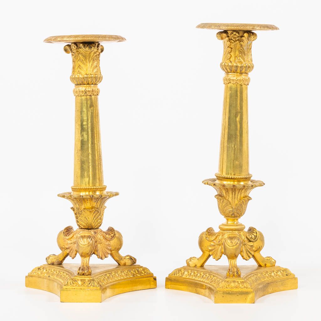 Null A pair of candlesticks, made in Empire style and made during the second hal&hellip;
