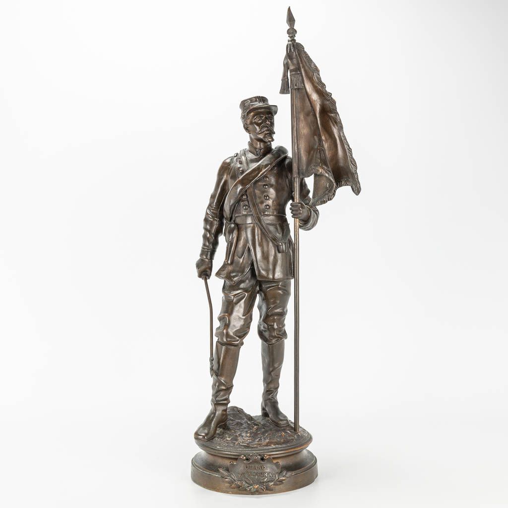 Null Charles ANFRIE (1833-1905) "Quand On Voudra", statue en bronze d'un soldat &hellip;
