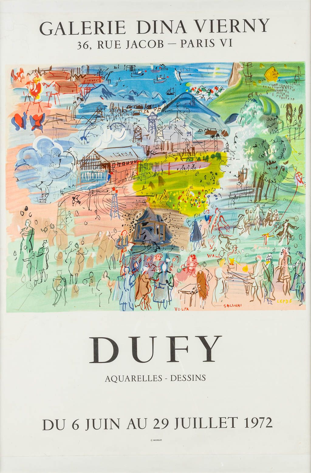 Null 拉乌尔-杜菲（1877-1953）为巴黎雅各布大街36号的迪娜-维耶尼画廊的exibithion制作的 "原始海报"。Aquarelles - Des&hellip;