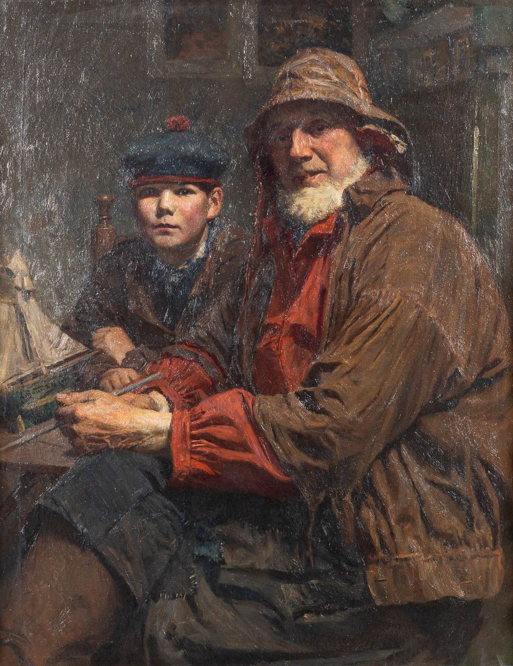 Aloïs BOUDRY (1851-1938) 
Aloïs BOUDRY (1851-1938) "Grand-père et petit-fils", p&hellip;