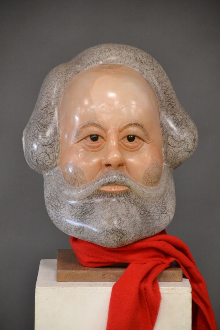 Null Jean Marie FIORI (born 1952) 
Bust of Bakunin (2007) 
Painted alabaster. He&hellip;