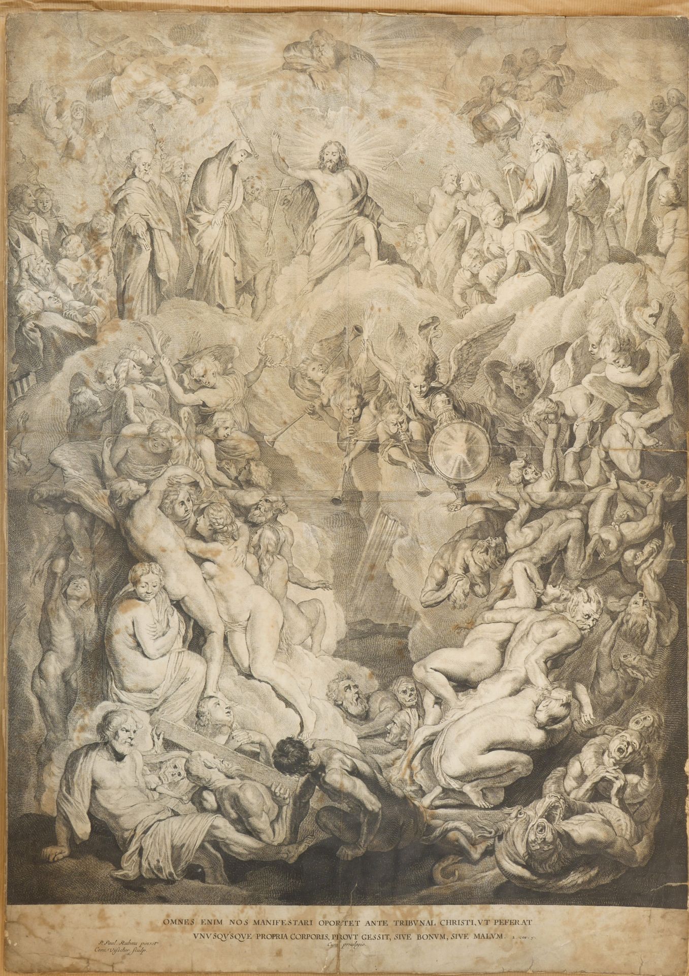 Null 
Grande gravure représentant le Jugement dernier d'après Rubens (accidents &hellip;