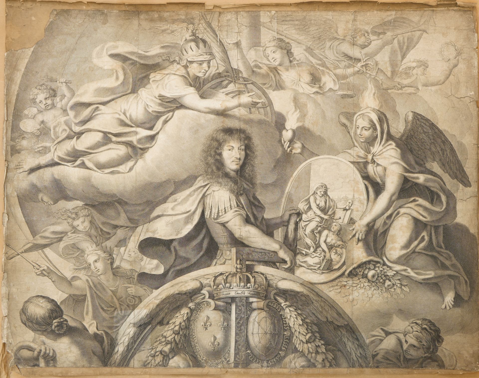 Null Ensemble de quatre gravures dont trois anciennes représentant Louis XIV, Na&hellip;
