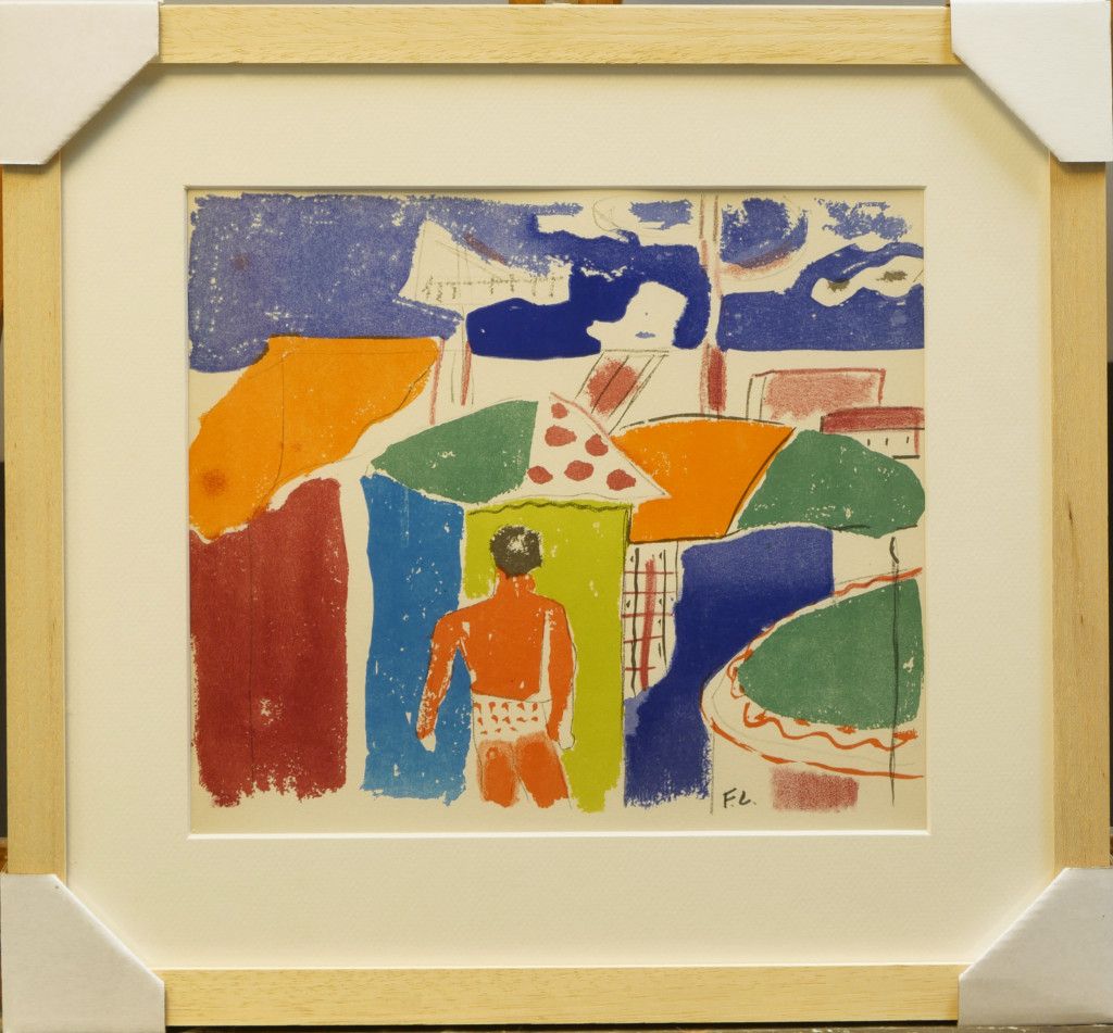 Null FERNAND LÉGER (1881-1955), Homme à la plage - Lithographie en couleurs, tir&hellip;
