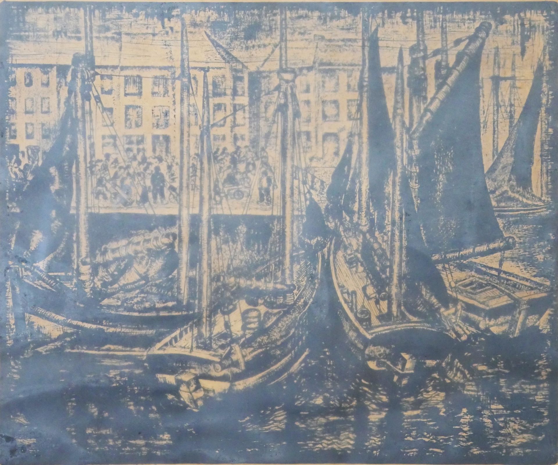 Null Taf WALLET (1902-2001)
Port de pêche - Ostende
Lithographie en noir, signée&hellip;