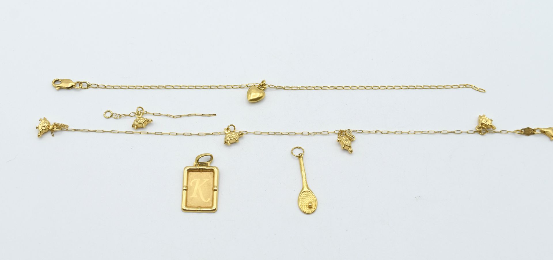 Null Bracelet with attached pendant, bracelet with 5 attached pendants and 2 pen&hellip;