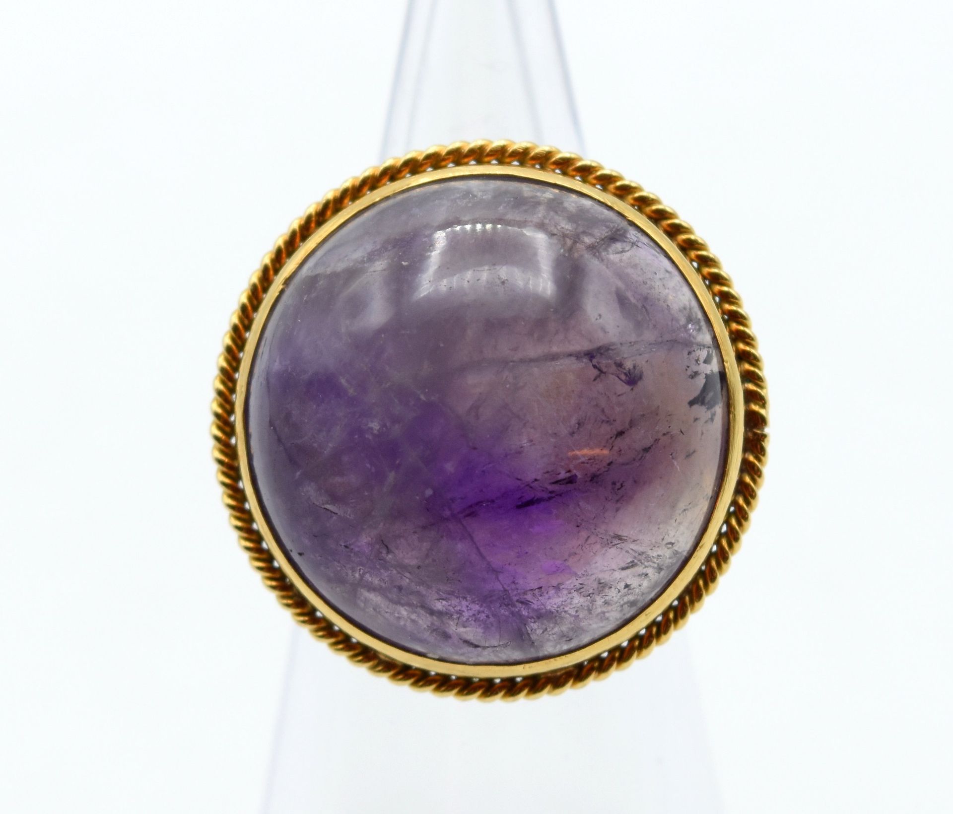 Null Ring in 18 ct yellow gold set with 1 amethyst - 19.3 g gross (Size: 56) \nB&hellip;