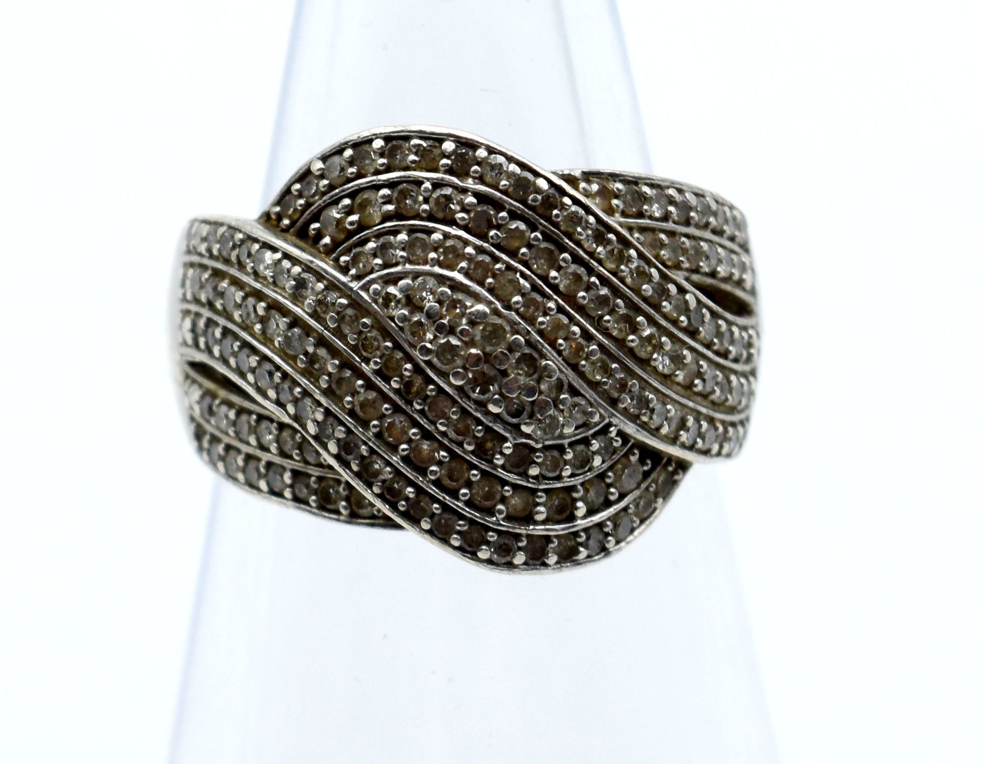 Null Ring aus Silber 925/1000 besetzt mit 154 Diamanten gemischter Größe +/- 1,5&hellip;