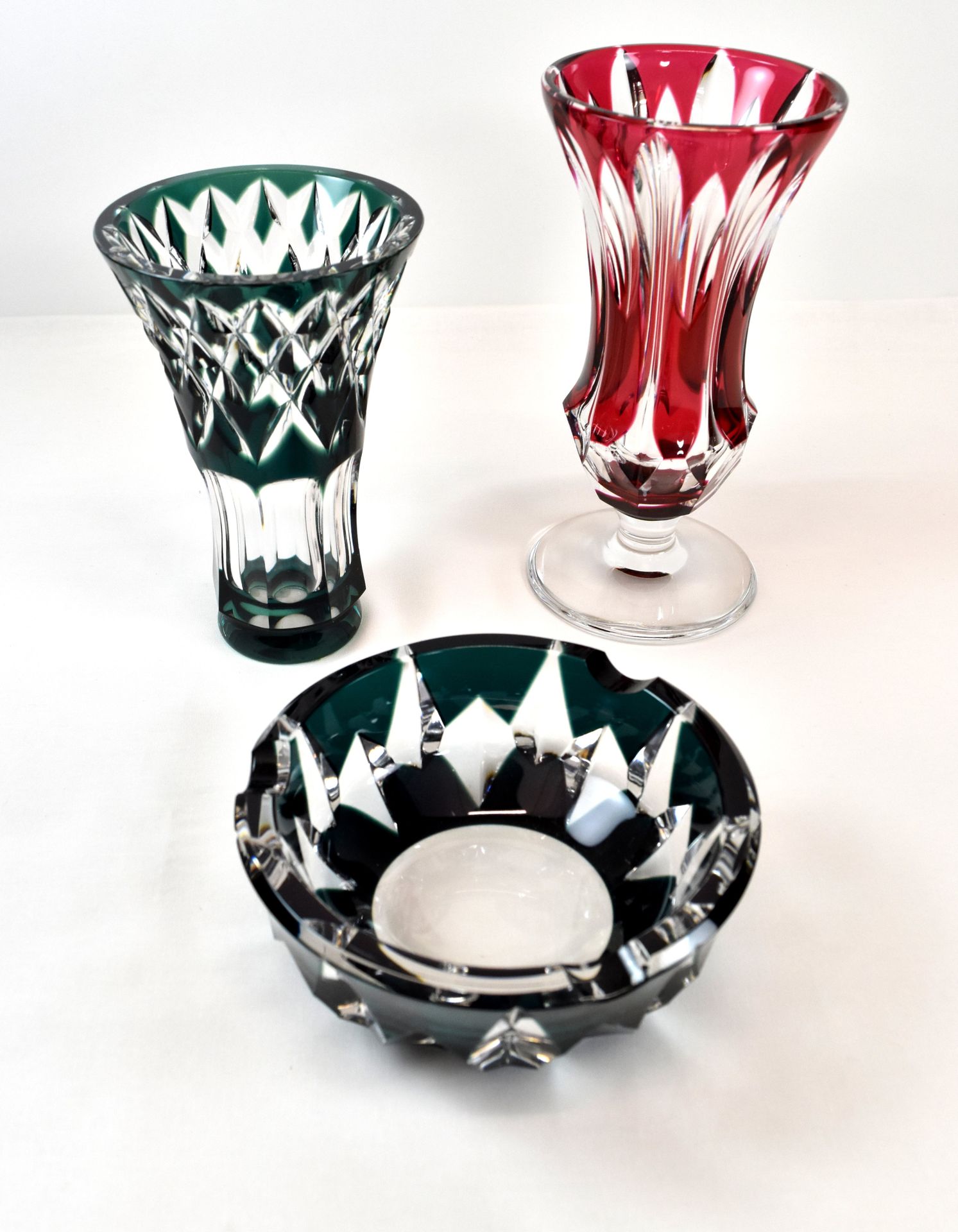 Pikken Welkom bidden VAL SAINT LAMBERT two-tone crystal vase + original box (H: 15 cm & diam: 9  cm) VAL SAINT LAMBERT two-tone crystal vase + original box (H: 18 cm &  diam: 9 cm)
