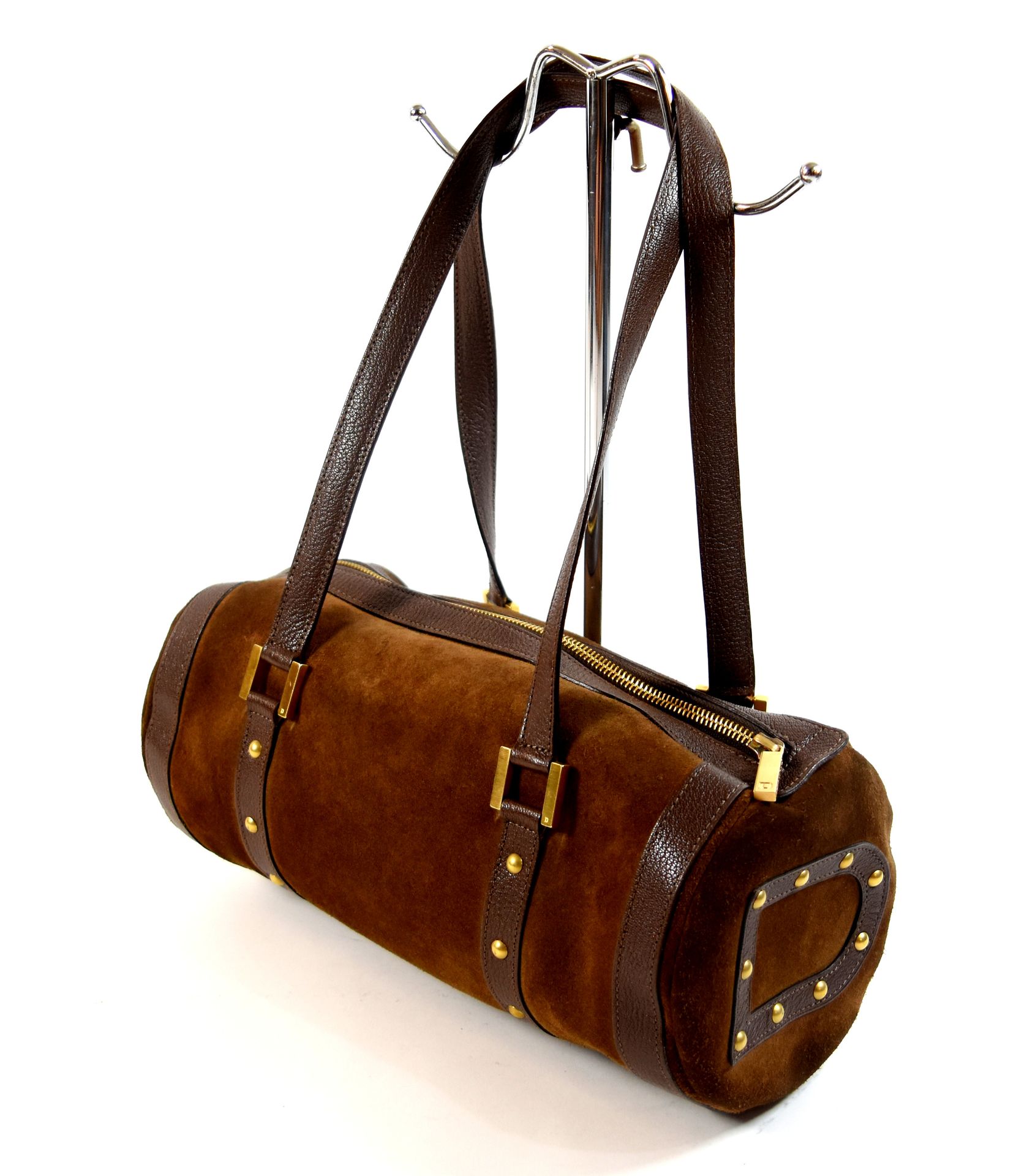 Null Handtasche aus Wildleder und braunem Leder DELVAUX (beschädigt, fleckig) (3&hellip;