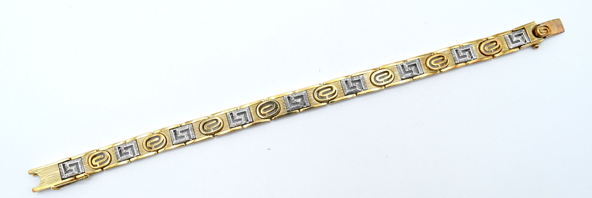 Null Bracelet en or jaune et blanc 14 ct - 27.9 g (20 cm) 

NL :

 Armband in 14&hellip;