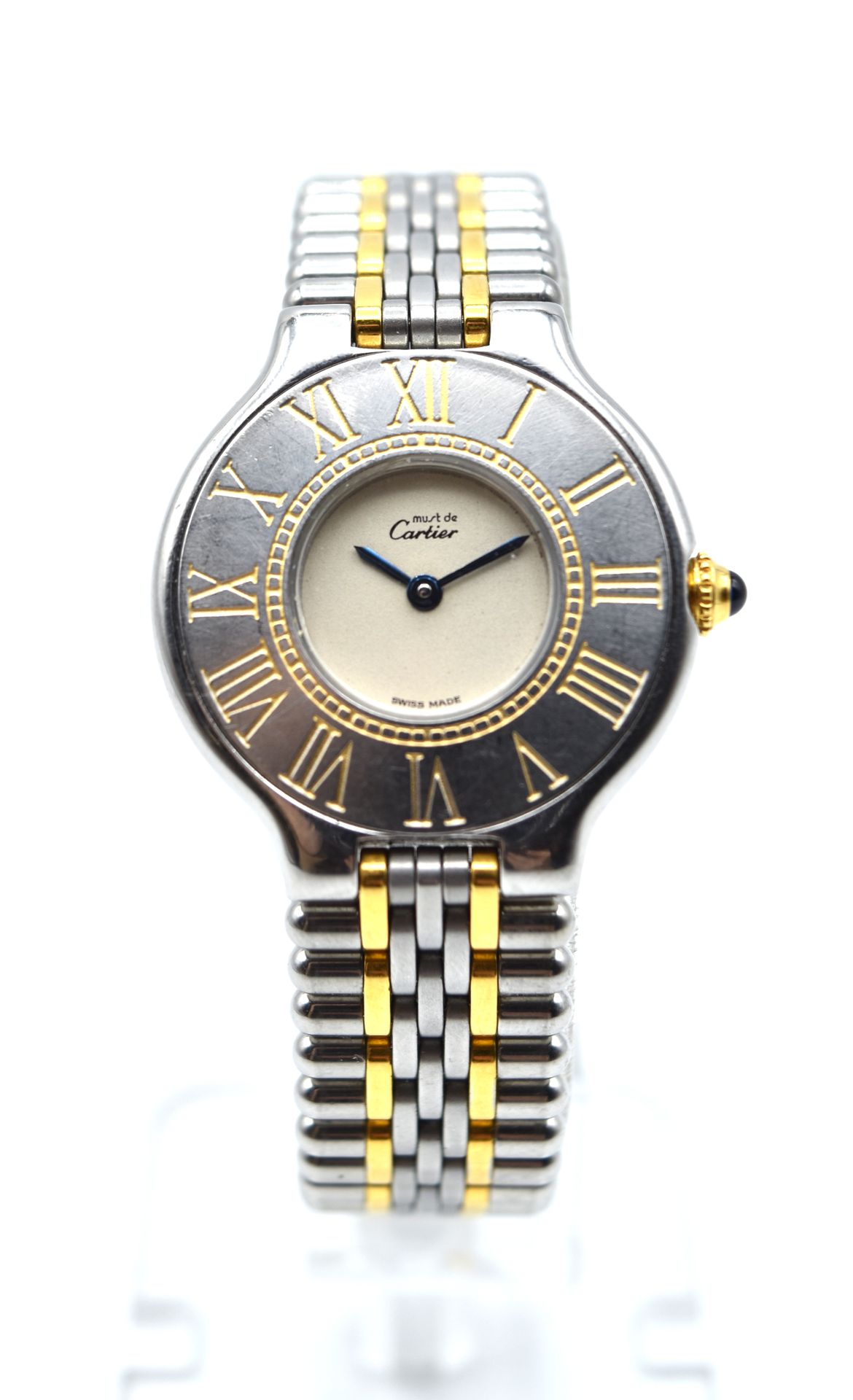 Null Bracelet-montre dame en acier et plaqué or Must de CARTIER quartz (pierre d&hellip;