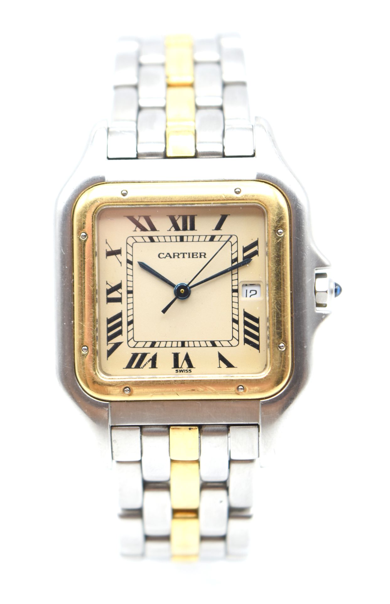 Null Bracelet-montre homme en acier et or jaune CARTIER Santos quartz (montre n°&hellip;