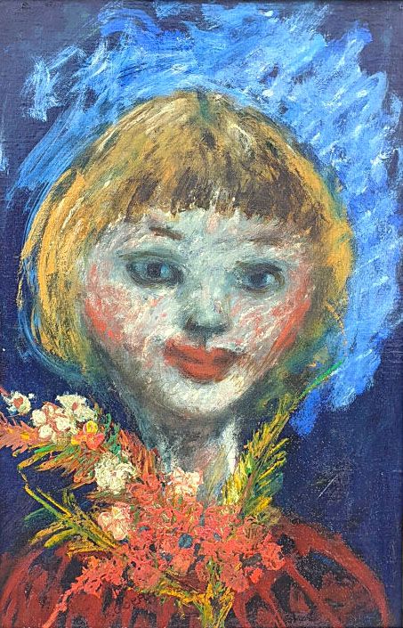 Null Édouard Joseph GOERG (1893-1969)
"Porträt eines Mädchens mit Blumenstrauß".&hellip;