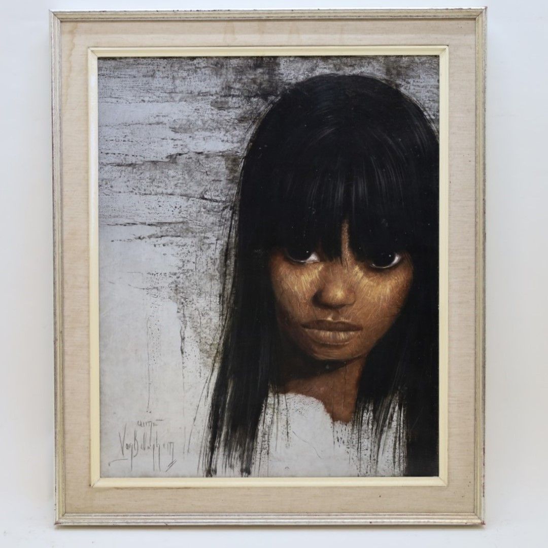 Null VAN BELLEGHEM Aimé get. 'Girl with long hair' oil on canvas 55 x 45