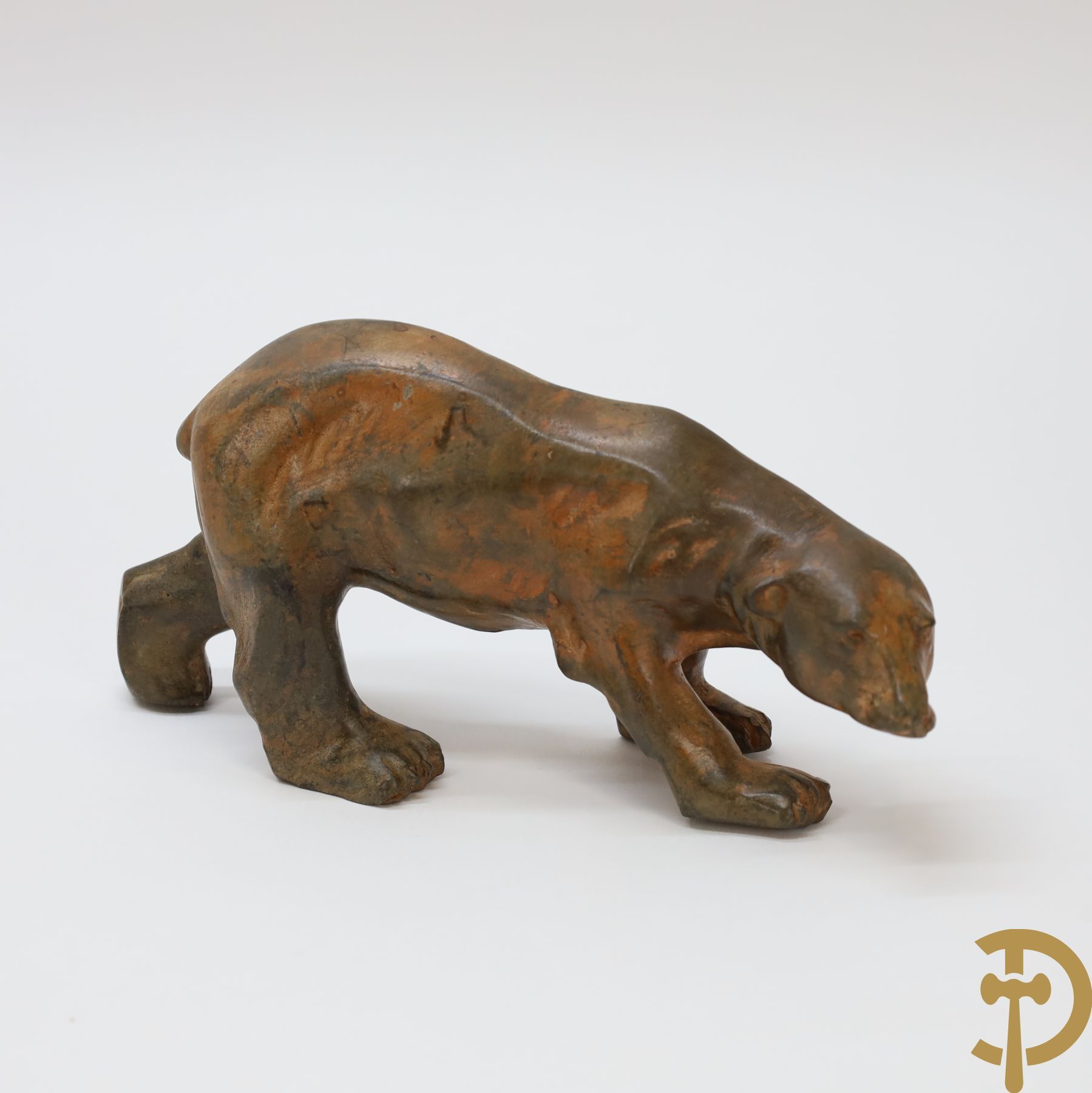 Null CHENET (of) estampillé "Ours polaire" sculpture en bronze patiné | Hauteur &hellip;