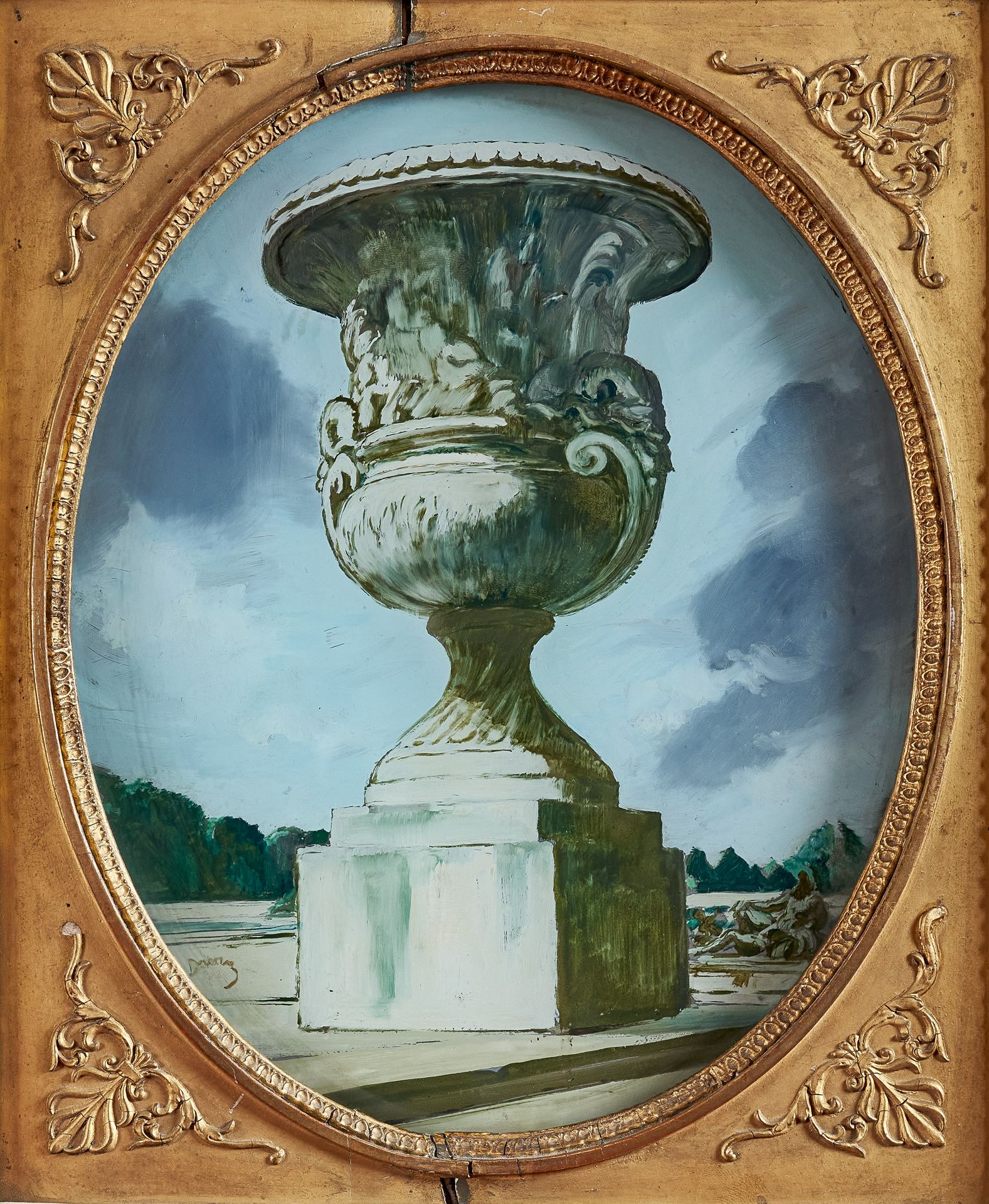 Null 阿德里安-德西雷-埃蒂安(1885-1961)

凡尔赛公园里的和平花瓶, 1947年

Eglomisé，左下方有签名

高：27.5 x 宽：22&hellip;