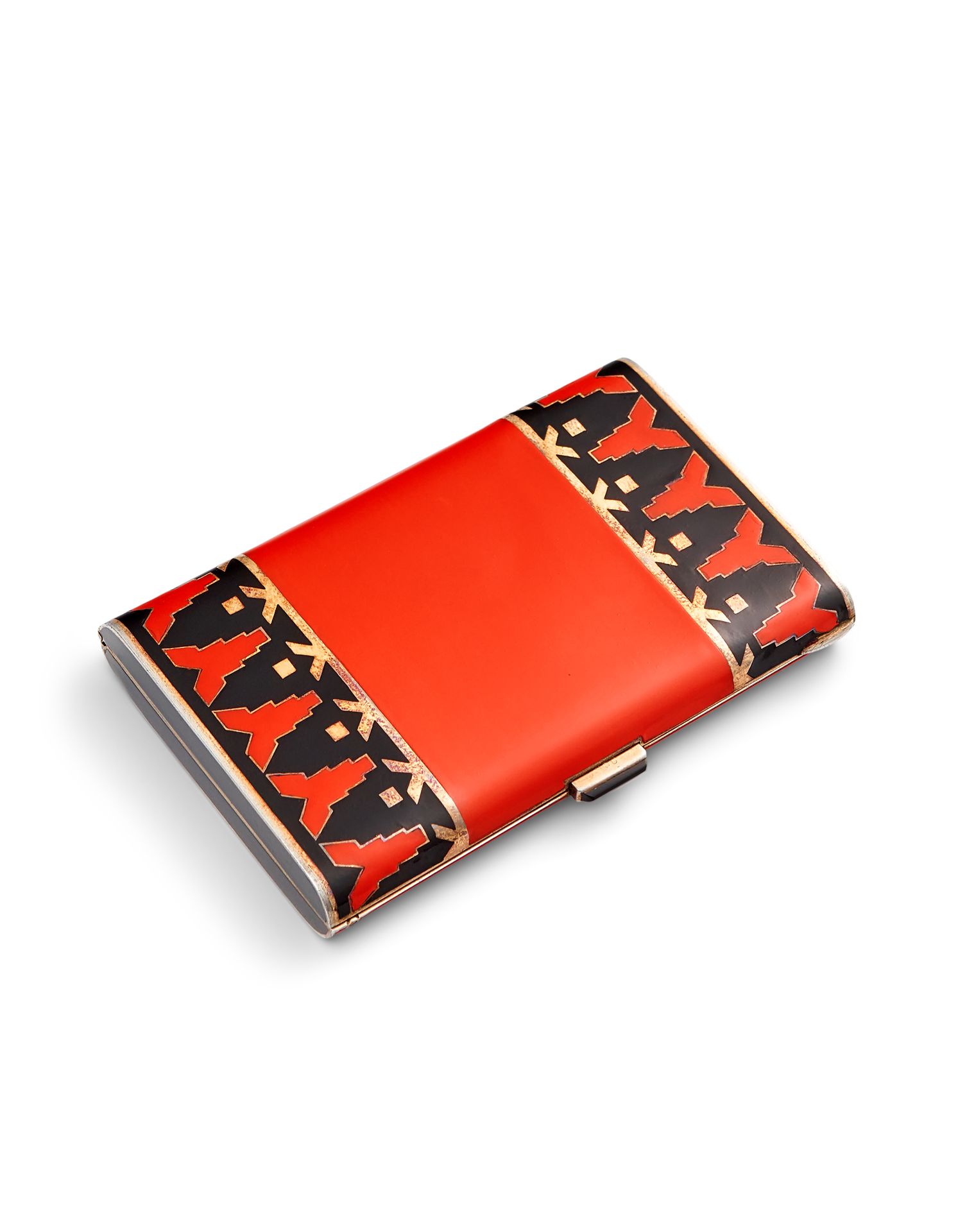Null 
NOURY-MAUBOUSSIN MINAUDIERE

In red and black lacquered gilt silver, the i&hellip;