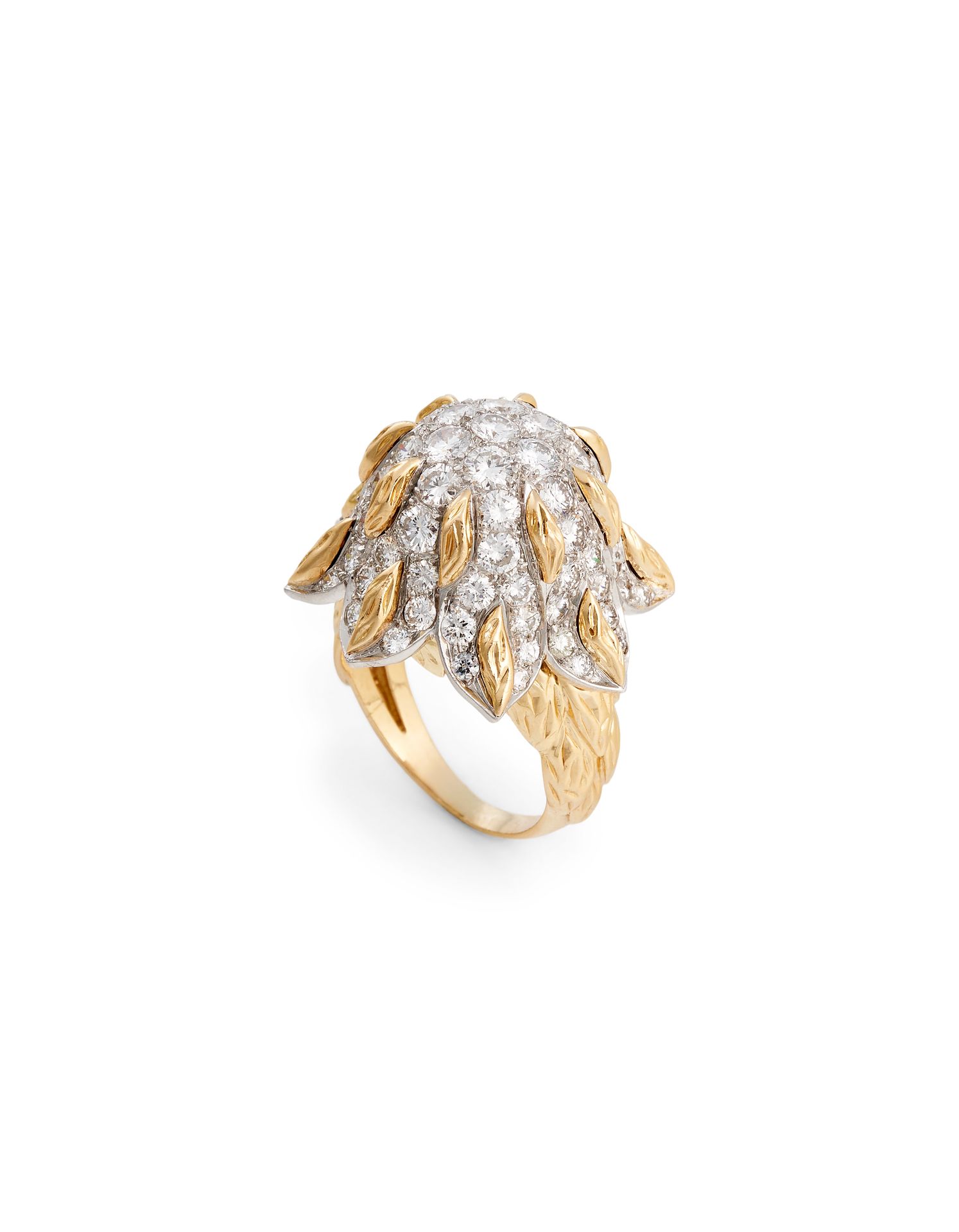 Null COCKTAIL RING In 18K yellow and white gold, set with 87 brilliant cut diamo&hellip;
