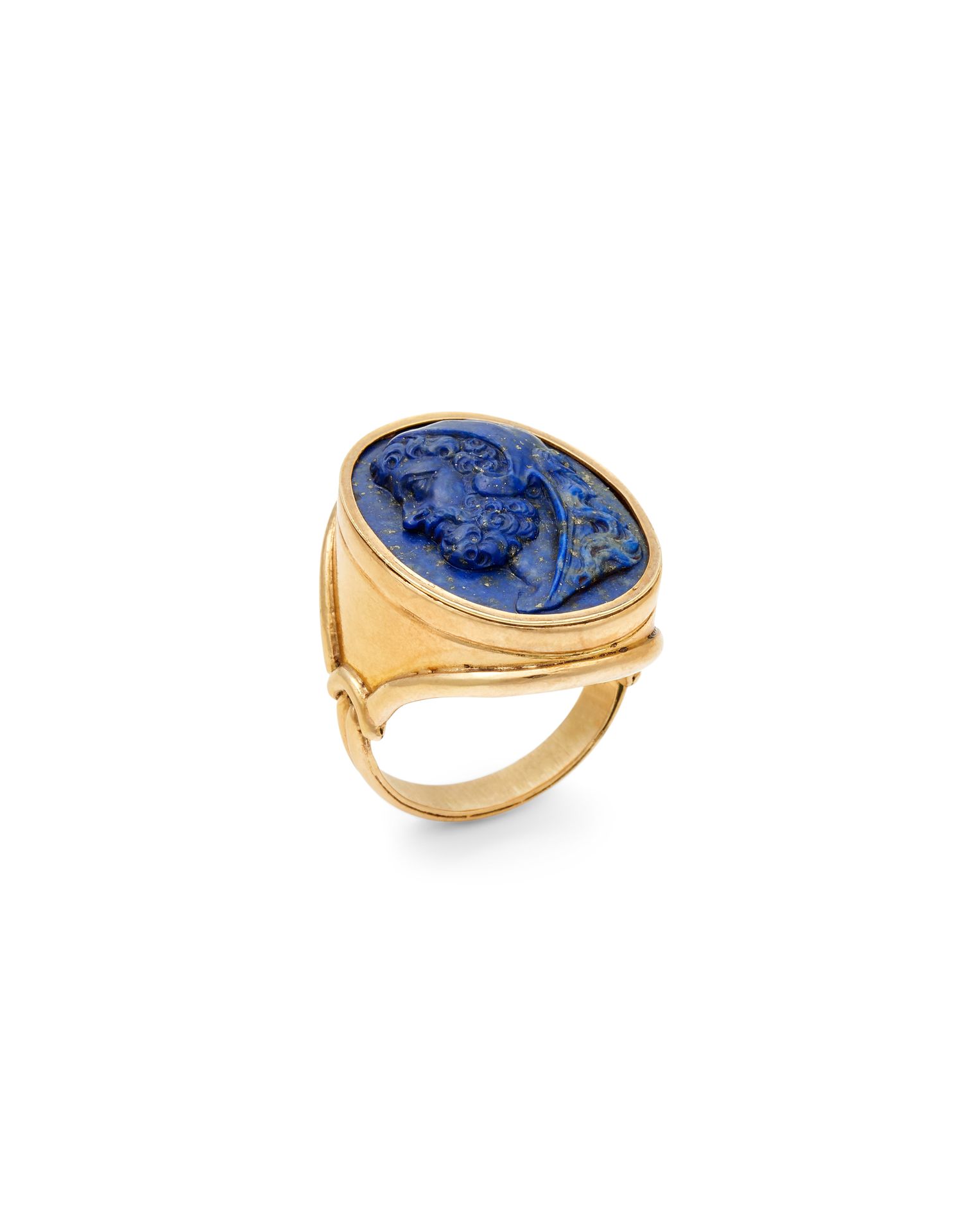 Null LAPIS- LAZULI CAMEO RINGS In 18K yellow gold, set with alapis-lazuli cameo &hellip;