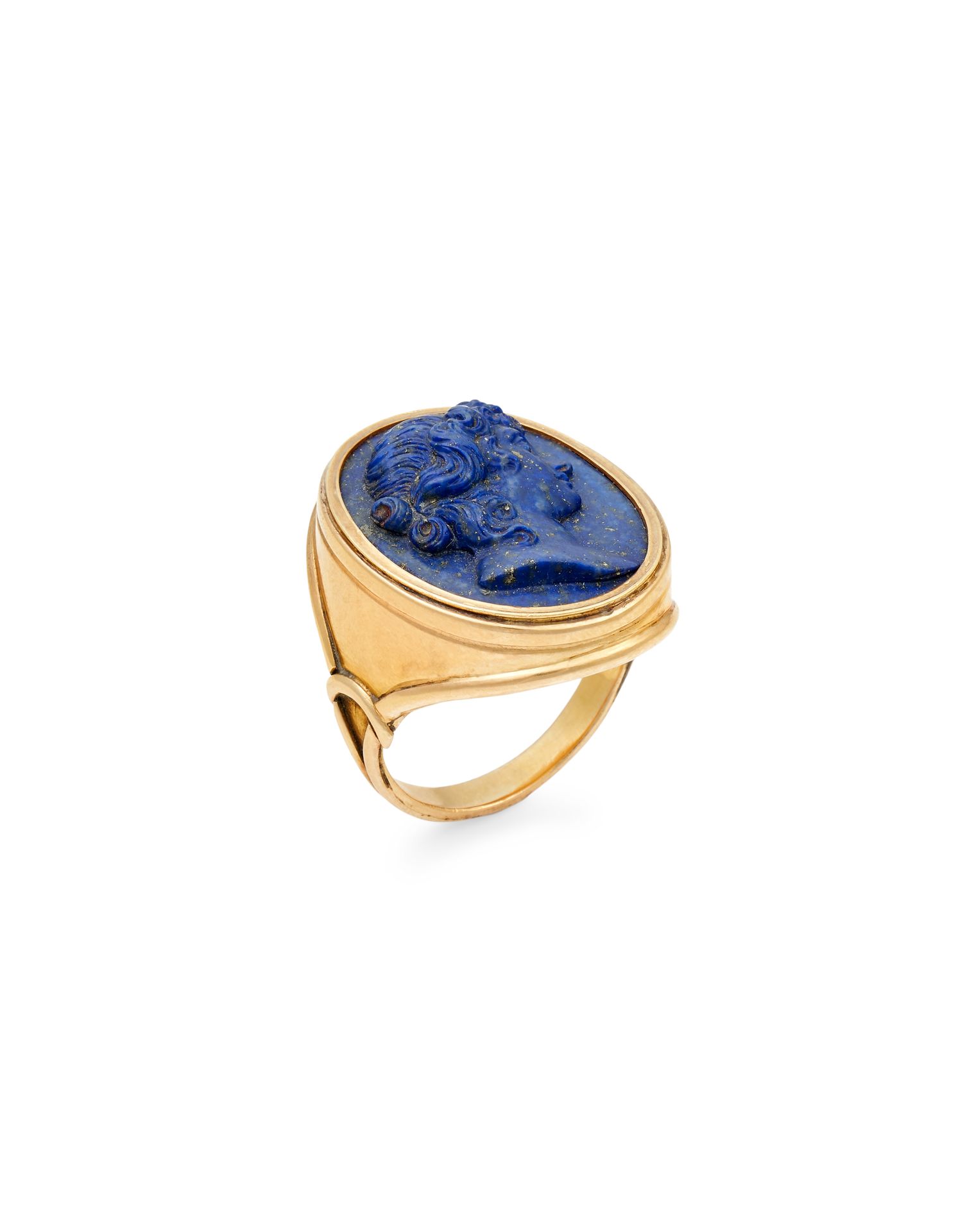 Null LAPIS- LAZULI CAMEO RINGS In 18K yellow gold, set with alapis-lazuli cameo &hellip;