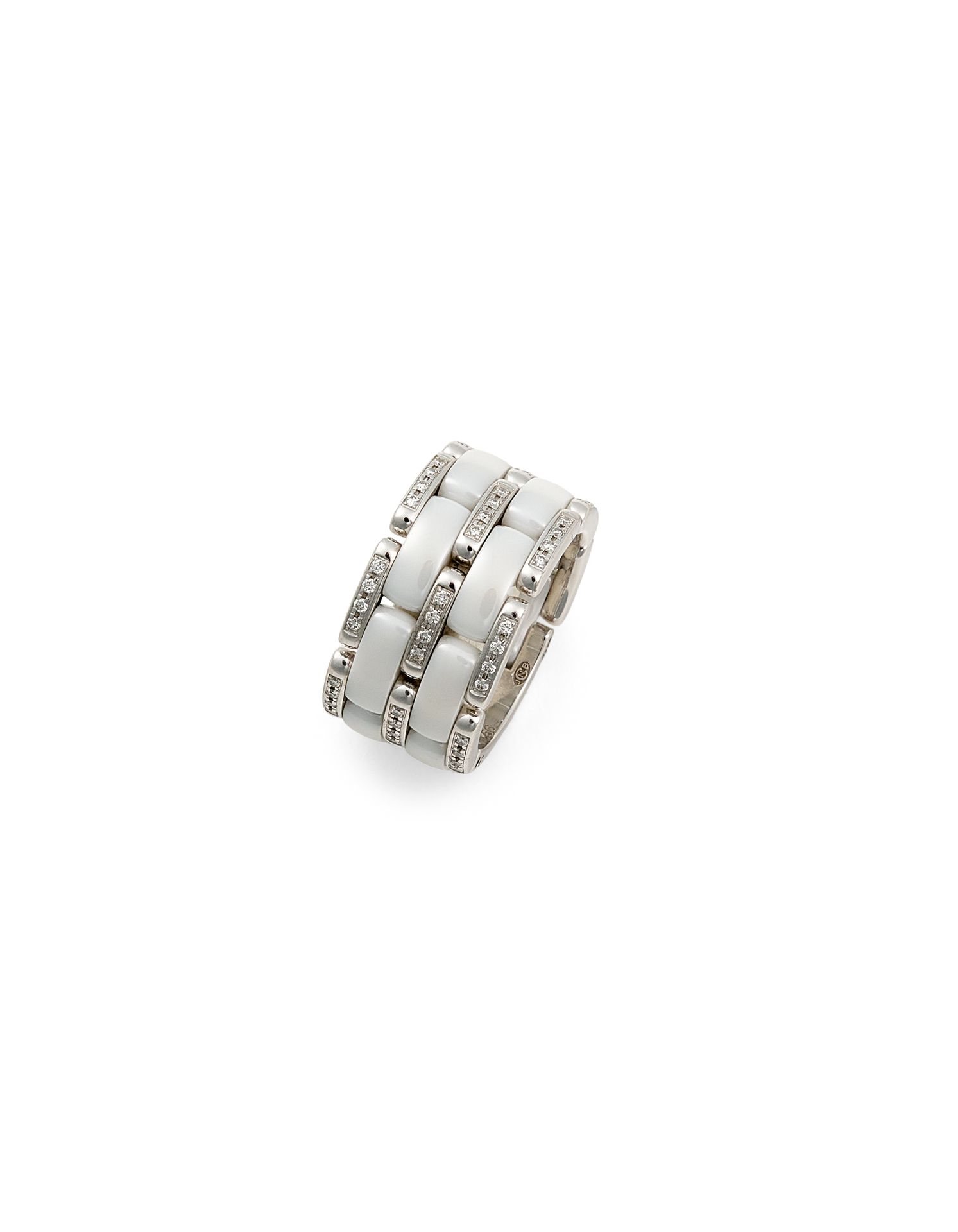 BAGUE «ULTRA» CHANEL In 18K white gold and white ceramic, 
set with small diamon&hellip;