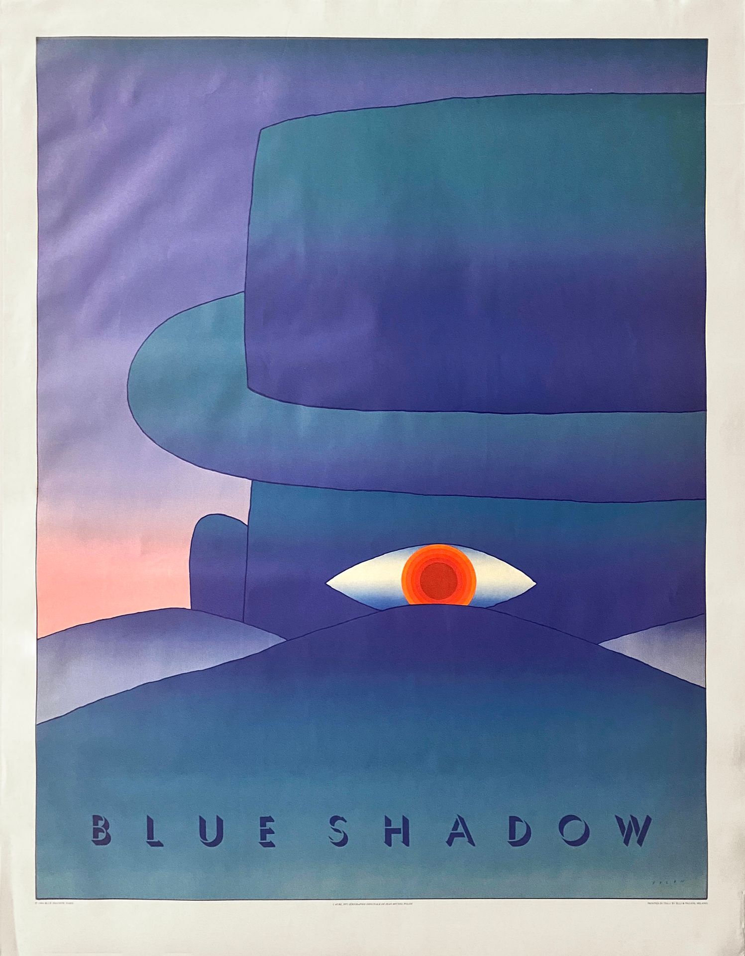Null 
FOLON - Die Morgenröte -.
Originalplakat "Blue Shadow" auf mattem Offsetpa&hellip;