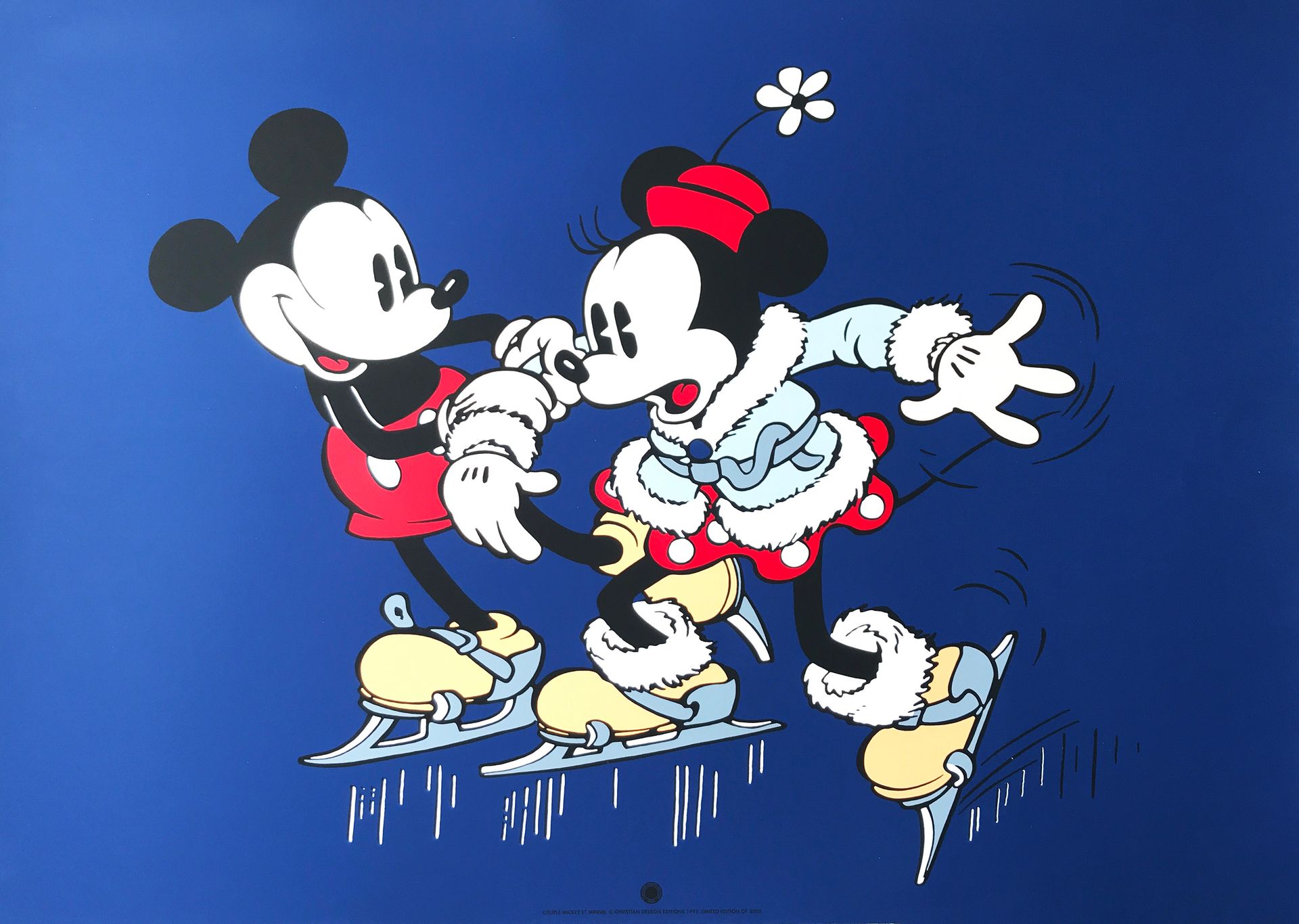 Null 
DISNEY - Mickey & Minnie - Sérigraphie 10 passages couleurs sur papier chr&hellip;