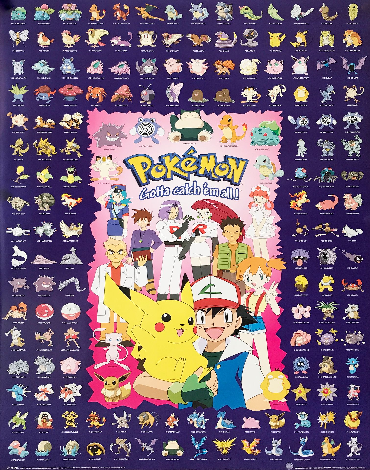 Null 
POKEMON - "Gotta Catch 'Em All".
Póster offset "150 Pokémon de la primera &hellip;