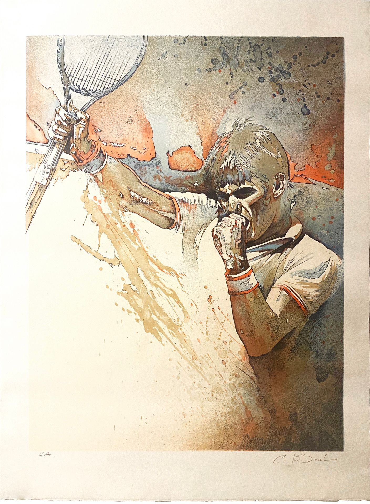 Null 
Claude LE BOUL - "Tennisman" - Arches纸上的石版画，有签名和编号的EA。 

状况非常好


尺寸：62 x 8&hellip;