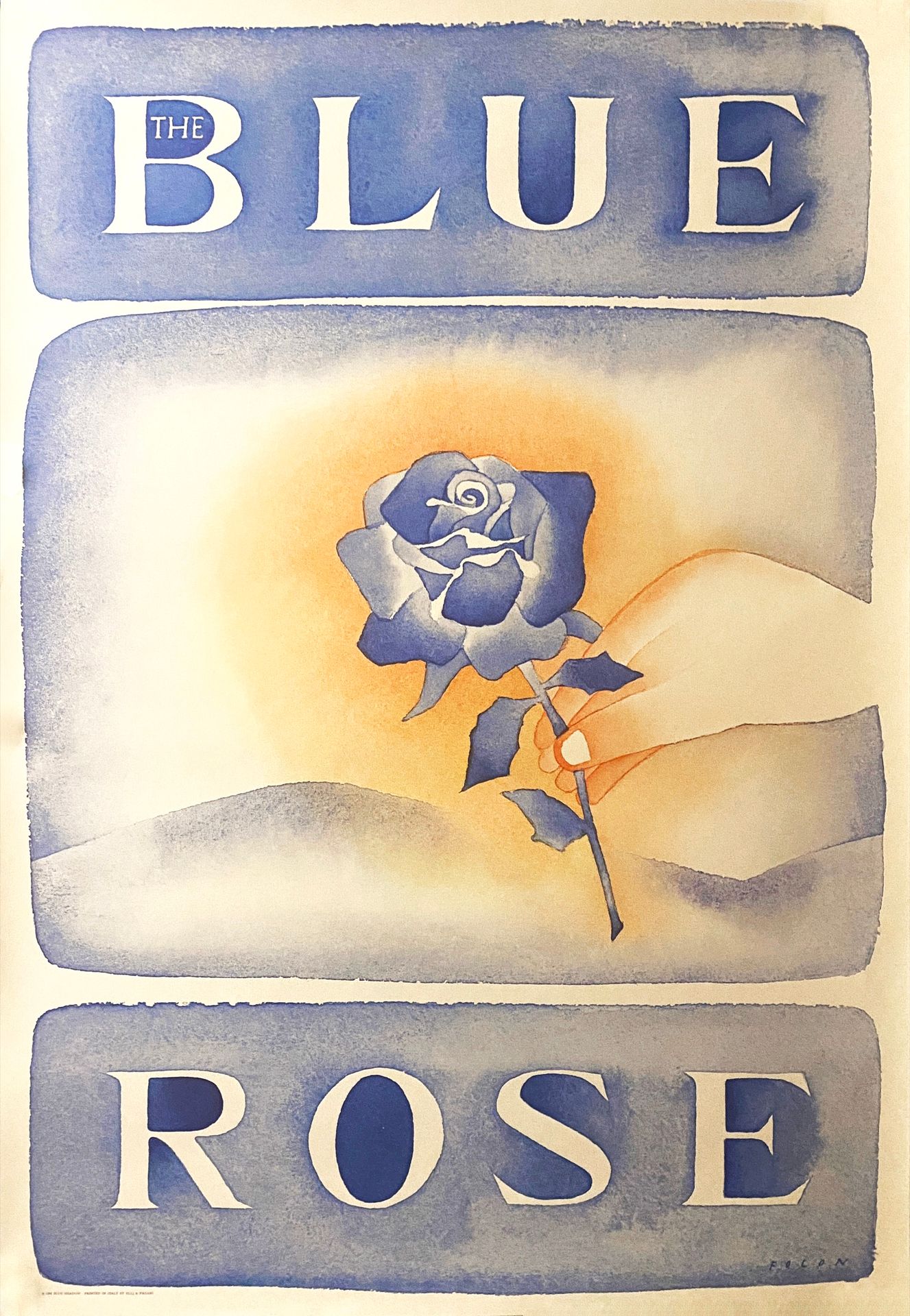 Null 
FOLON - "The Blue Rose" - Poster.
Printed by Elli Pagani, 1984 Signed in t&hellip;