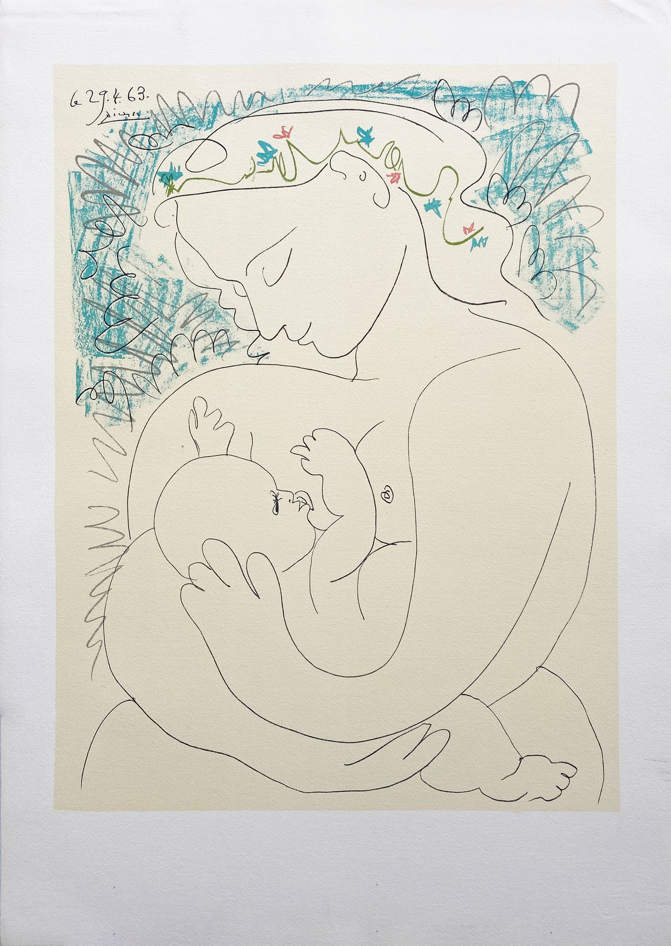 Null PICASSO Pablo (1881 - 1973) « Maternité ». 

Lithographie d'après un dessin&hellip;