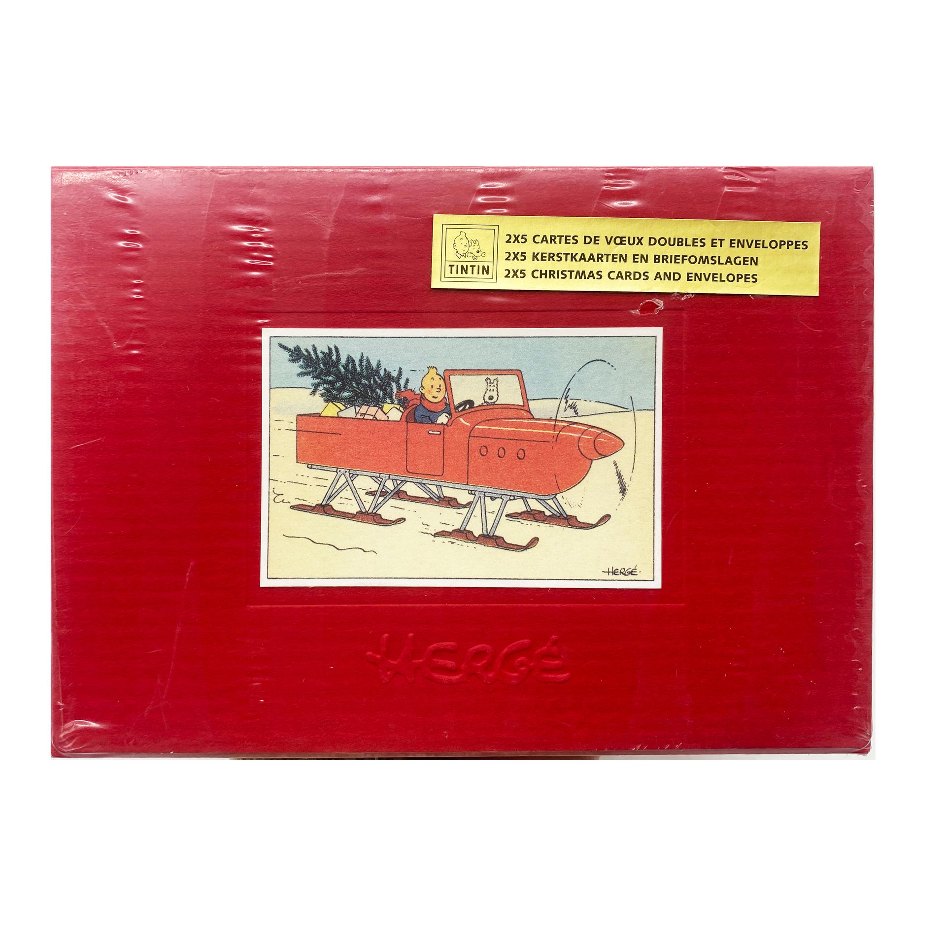Null [HERGÉ] - "Tintin" - 小盒子里有2x5的双层贺卡和信封。 
这些插图取自著名而罕见的 "雪 "牌。
Moulinsart Edit&hellip;