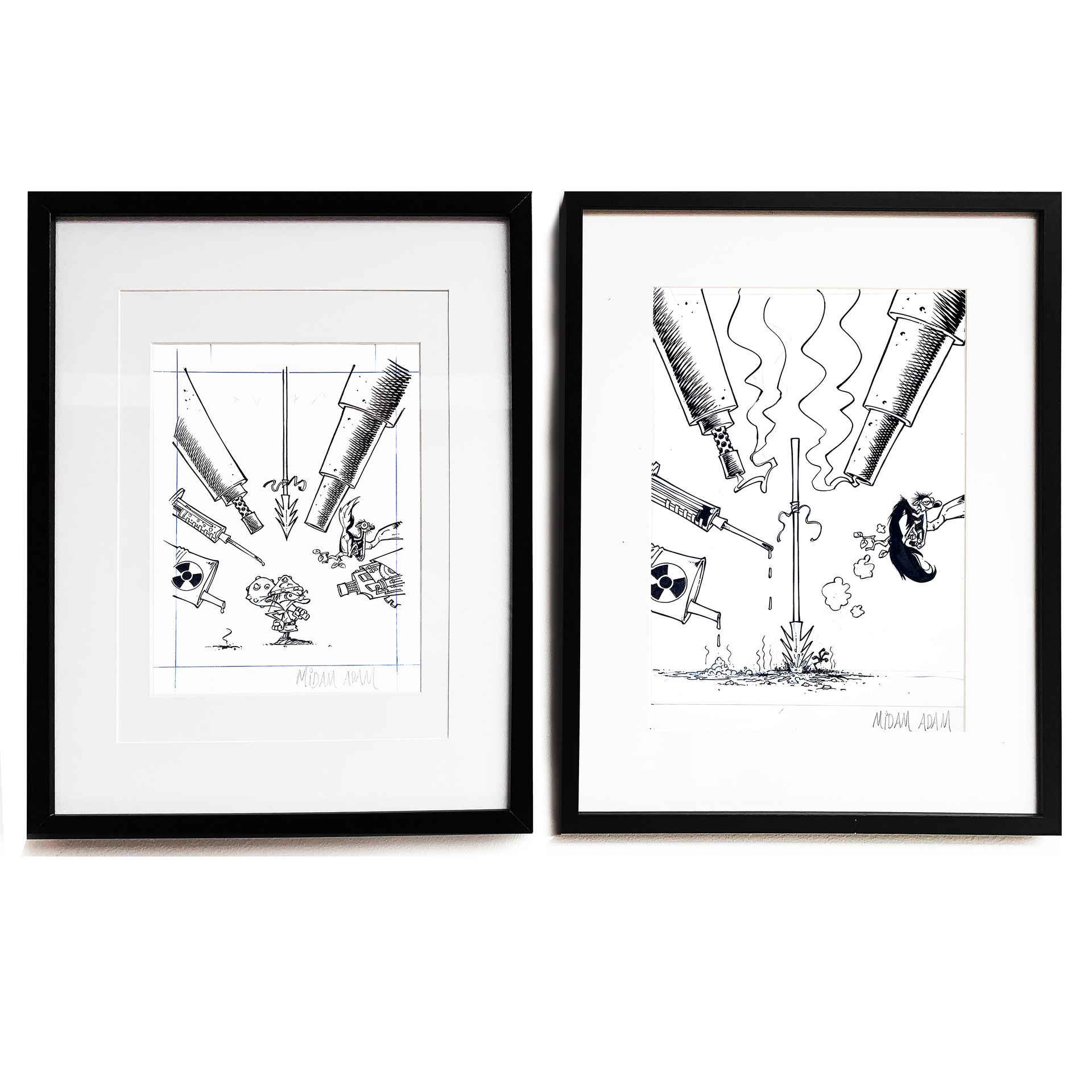 Null MIDAM / ADAM - "Game Over" - Set of 2 originals. 
The first drawing "No pro&hellip;