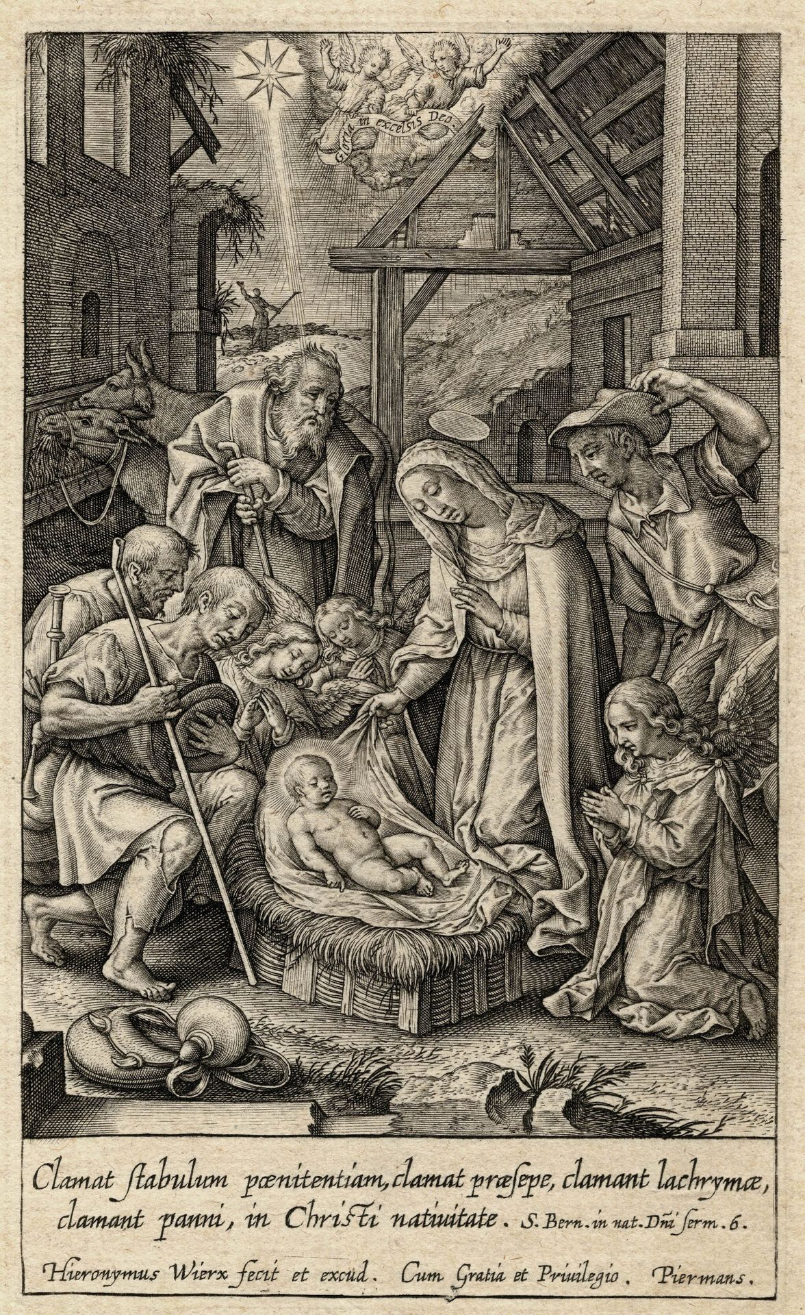 Hieronymus Wierix (1553-1619) Hieronymus Wierix, 牧羊人的崇拜/描述。 希罗尼姆斯-维里克斯（1553-1619&hellip;