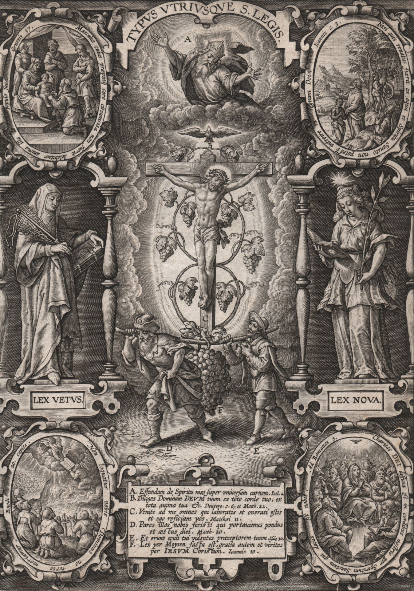 Hieronymous Wierix (1553-1619) 希尔尼姆-维里克斯（1553-1619）--两部法律/说明。 Lex Vetus, Lex Nov&hellip;