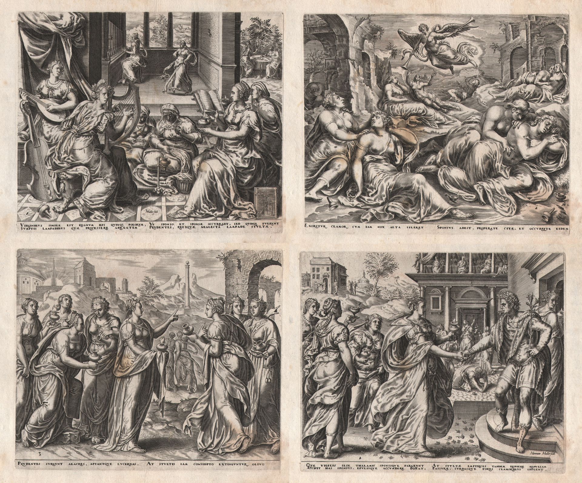 Harmen Jansz. Muller (1540-1617) 哈门-扬斯。穆勒（1540-1617）--《聪明和愚蠢的处女》--格罗宁/描述。 这套完整的四&hellip;