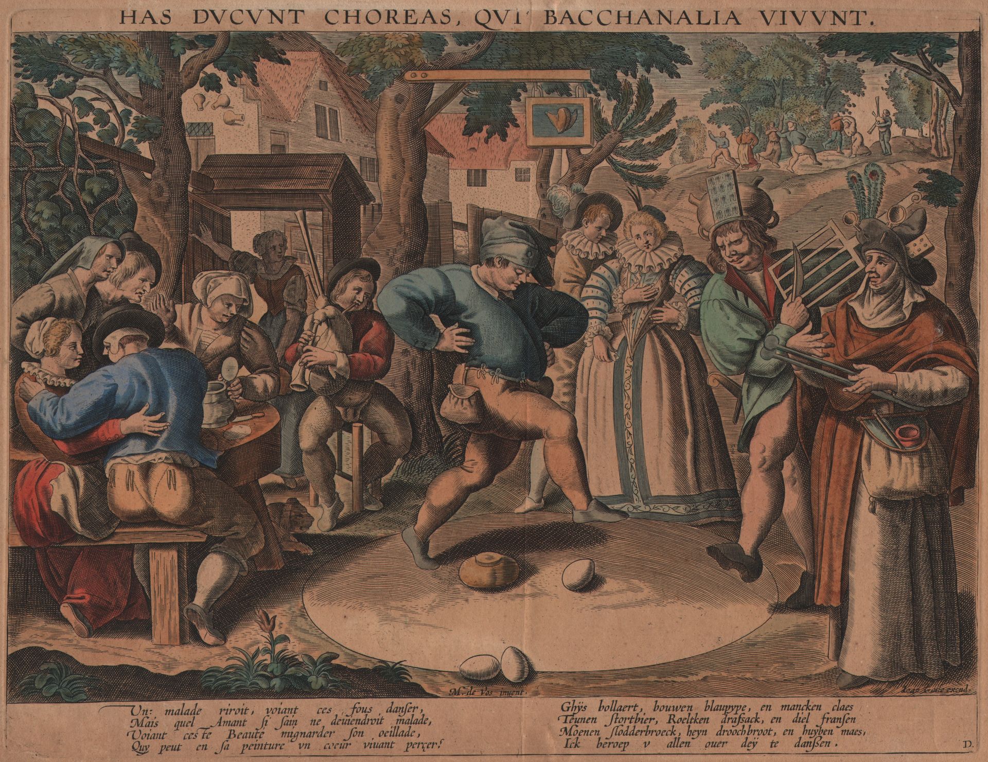 Maerten de Vos (1532-1603) 梅尔登-德-沃斯(1532-1603)，之后--《蛋舞》/描述。 蛋之舞》。16世纪末的匿名版画，根据Ma&hellip;