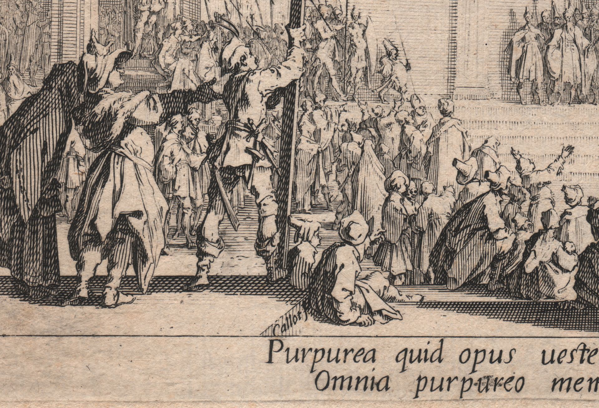 Jacques Callot (1592-1635) 雅克-卡洛特(1592-1635)--向人民展示的基督--第一状态/描述。 基督向人们展示；人群站在前景；&hellip;