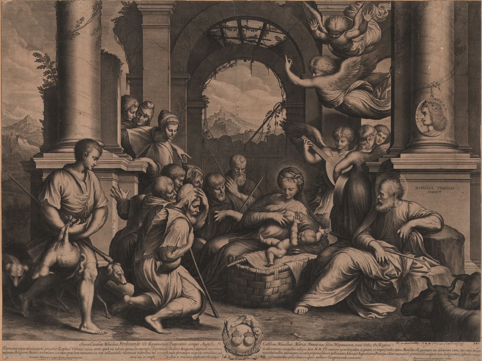 Cornelis Bloemaert (1603-1692) Cornelis Bloemaert - Anbetung der Hirten -Girolam&hellip;