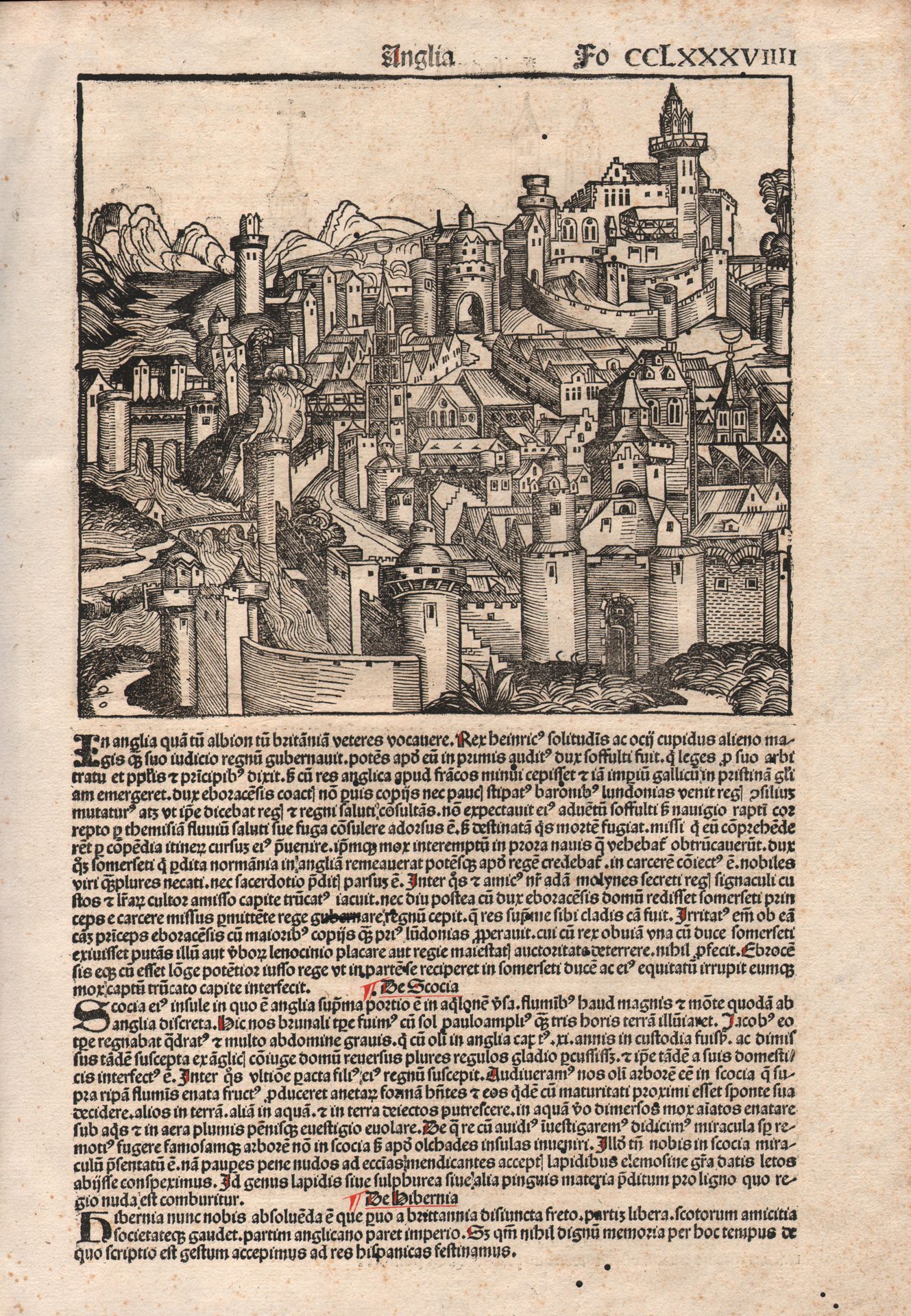 0 Nuremberg Chronicle 1493 - Views of Spain and England / Description: Anglia Fo&hellip;